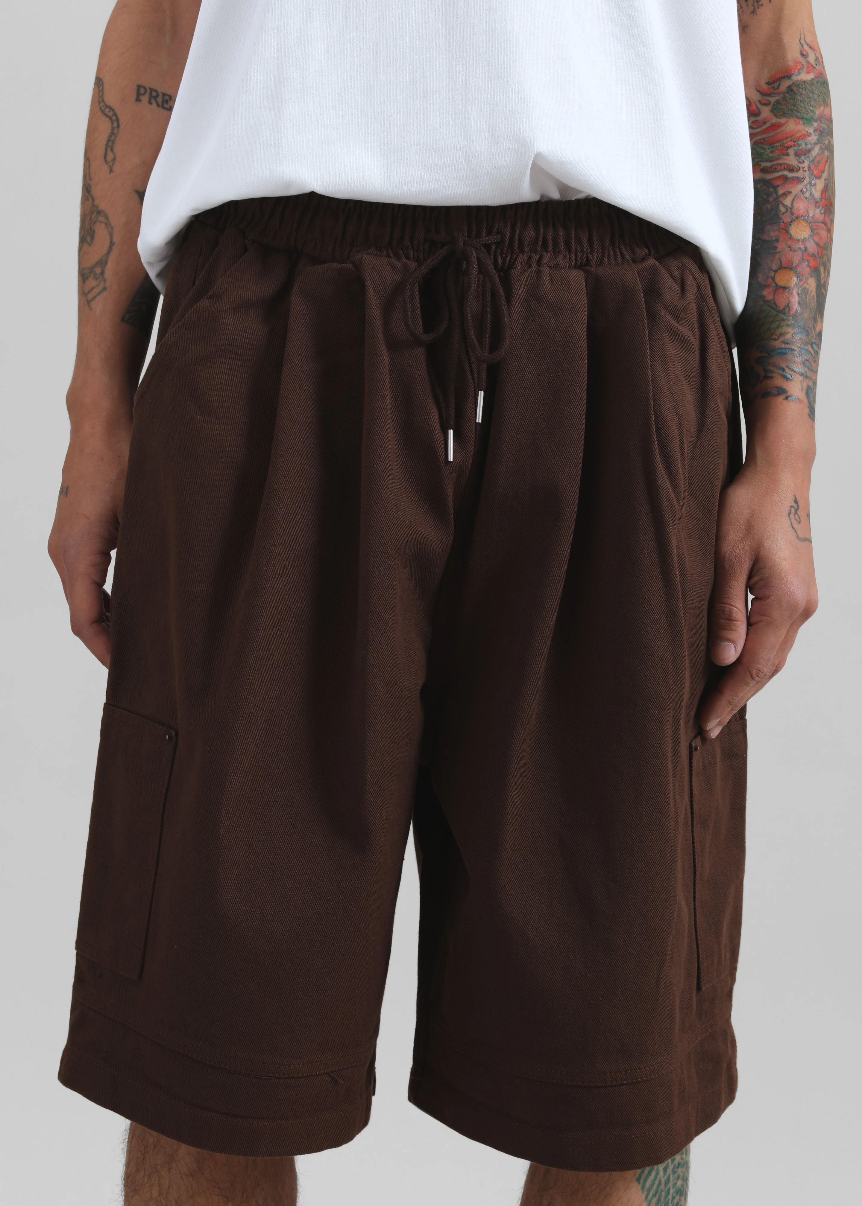 Esher Denim Bermuda Shorts - Brown - Image 3
