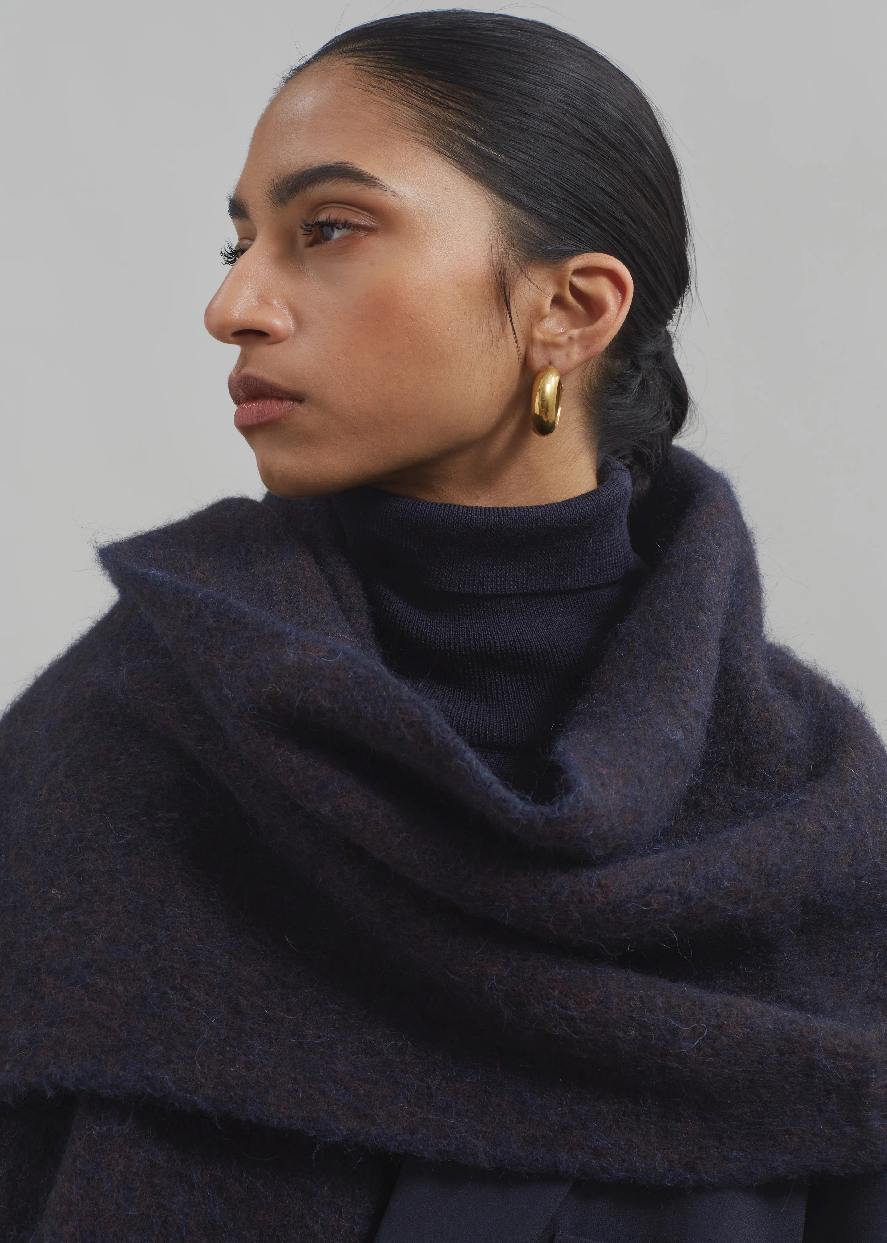 Etta Wool Scarf - Navy - Image 4