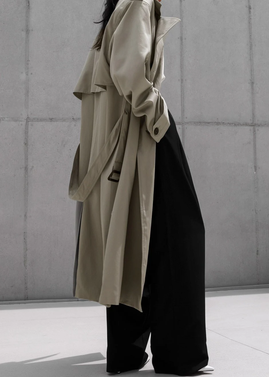 Eugene Trench Coat - Pale Khaki - Image 5