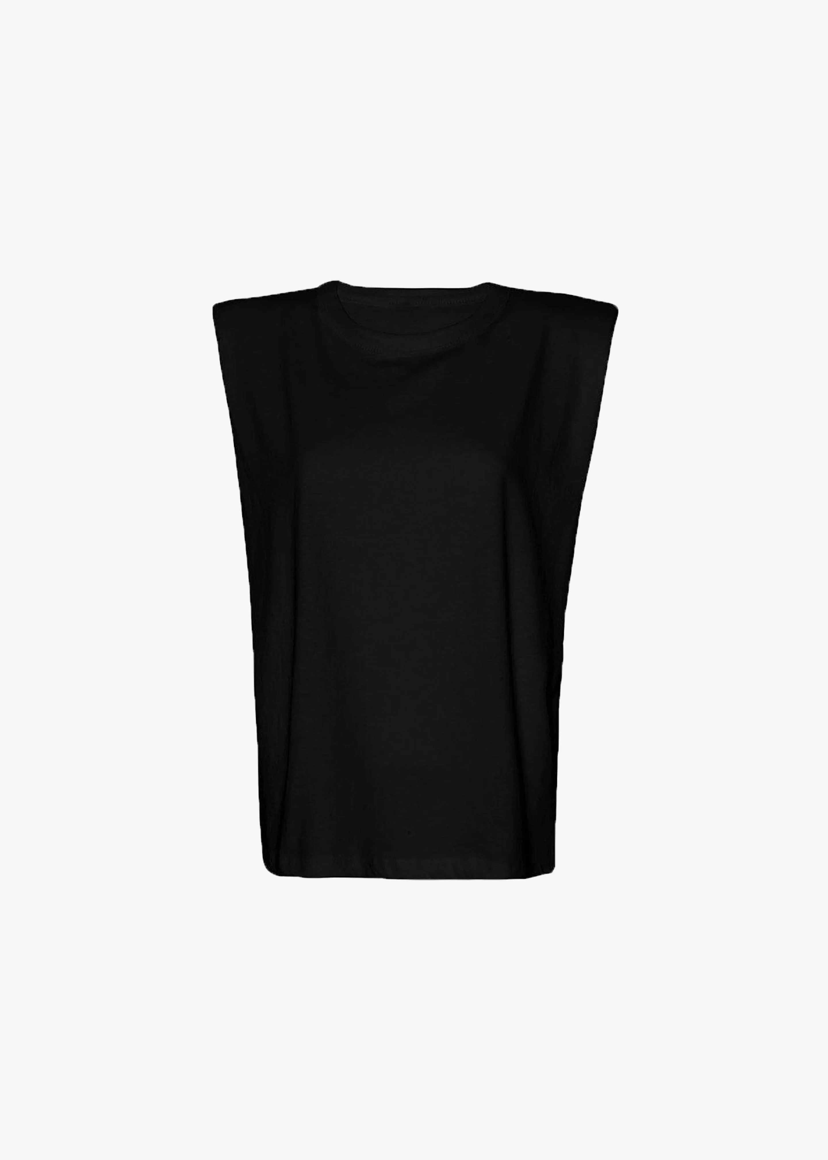 Eva Padded Shoulder Muscle T-Shirt - Black - Image 11
