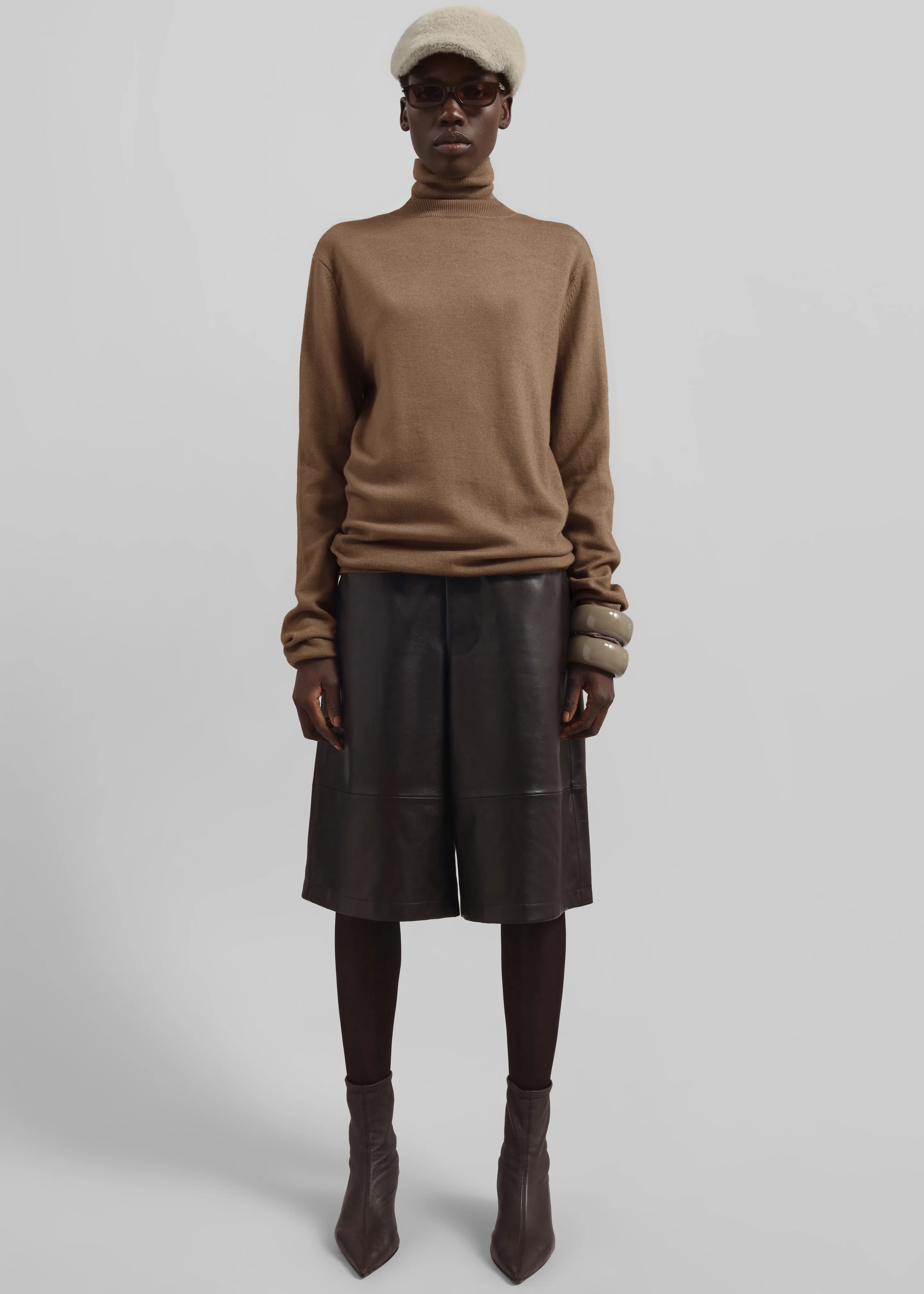Eve Thin Turtleneck Sweater - Camel - Image 5