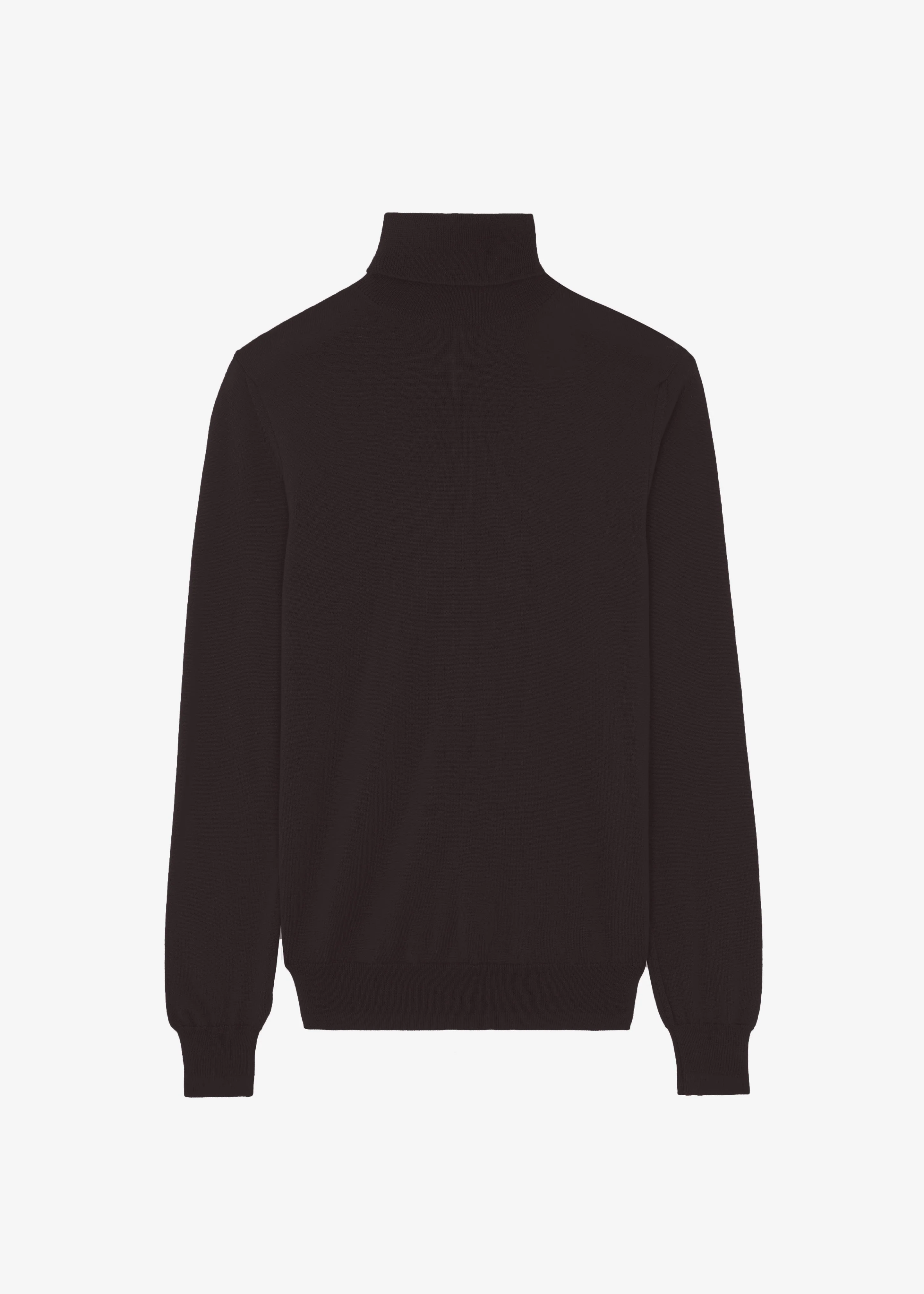Eve Thin Turtleneck Sweater - Dark Brown - Image 10