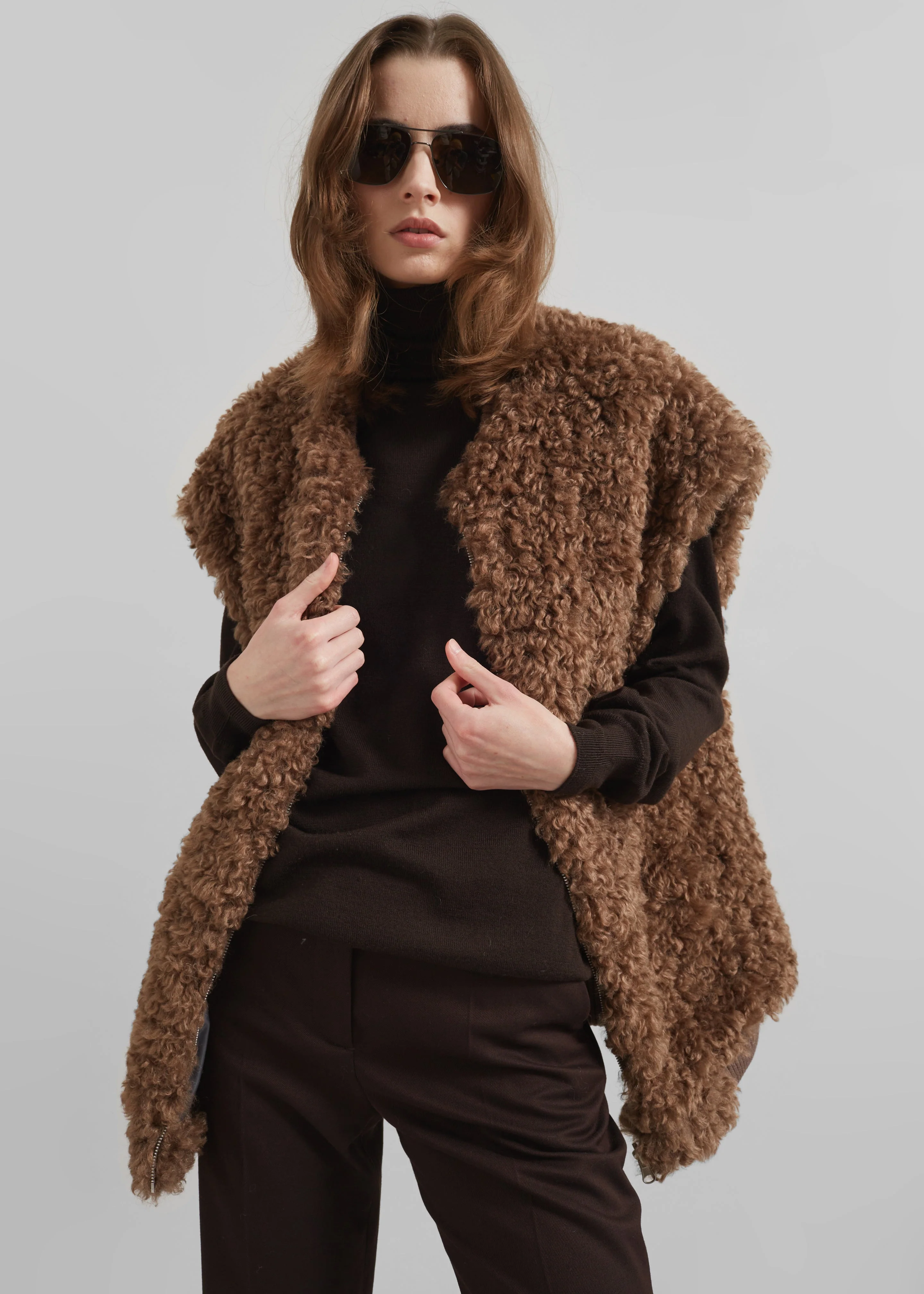 Eve Thin Turtleneck Sweater - Dark Brown - Image 8