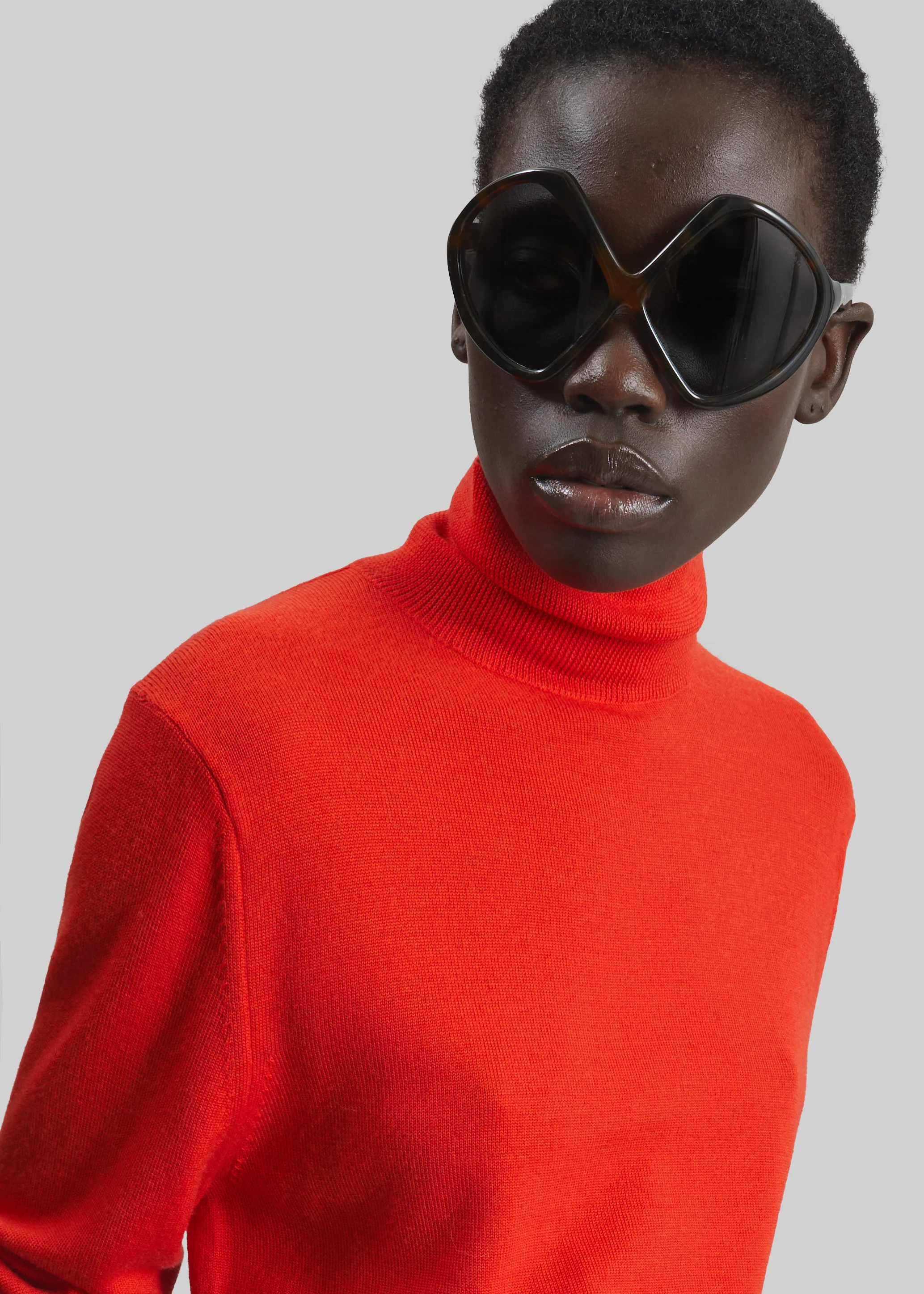 Eve Thin Turtleneck Sweater - Red - Image 5