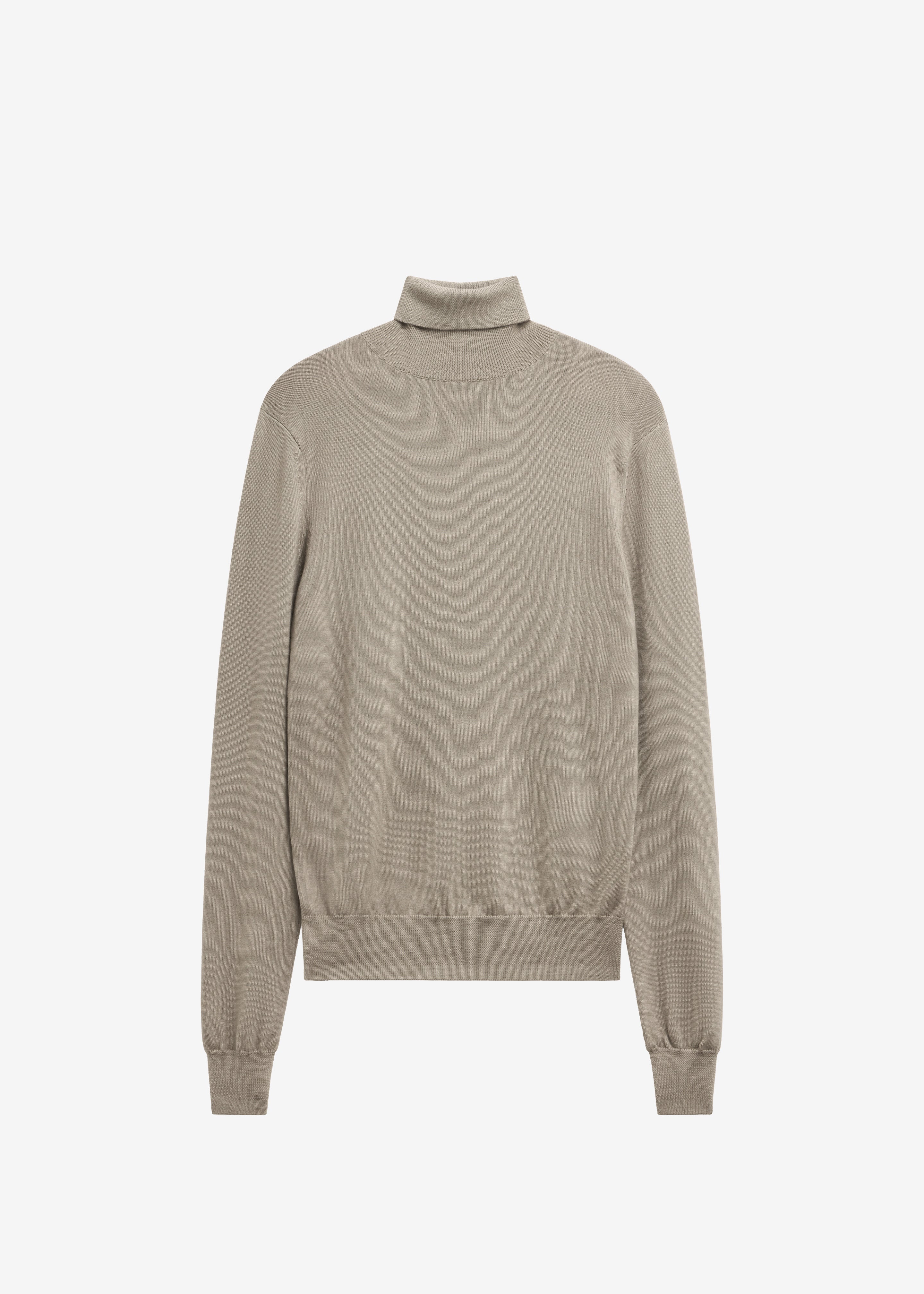 Eve Thin Turtleneck Sweater - Taupe - Image 5