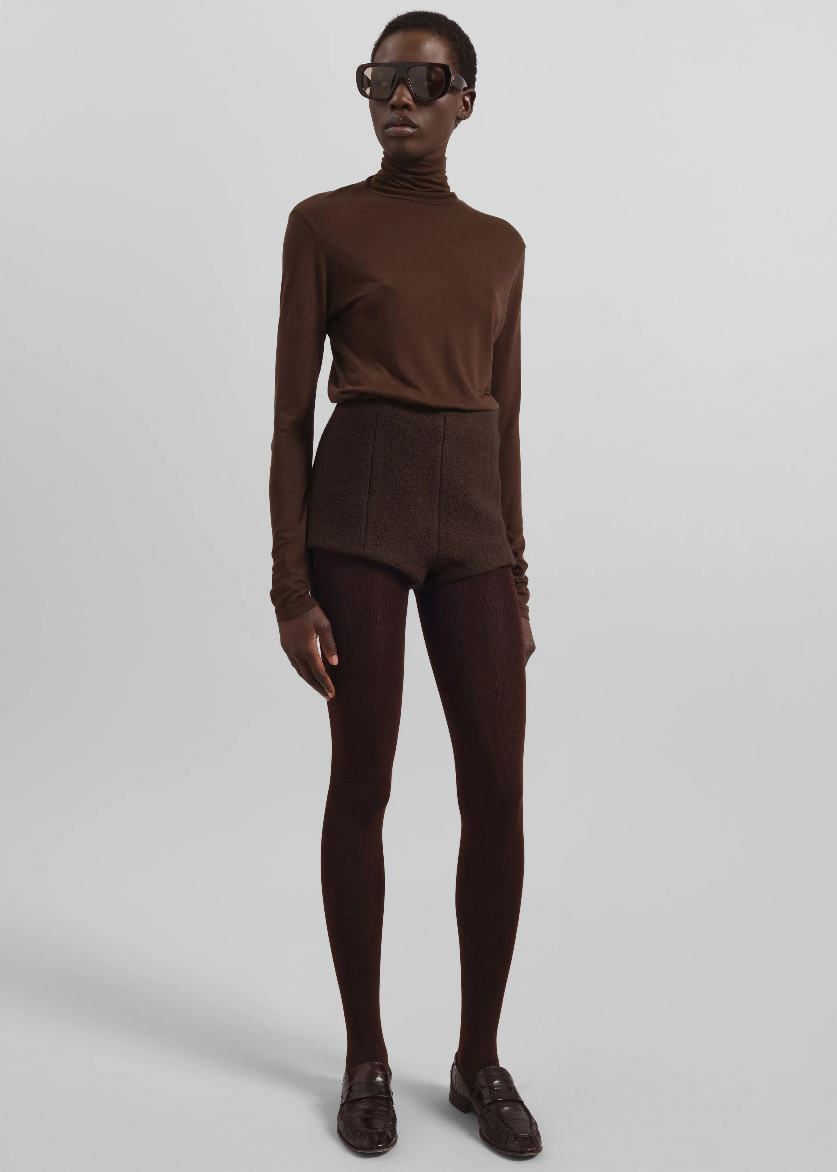Evren Sheer Turtleneck - Brown - Image 3