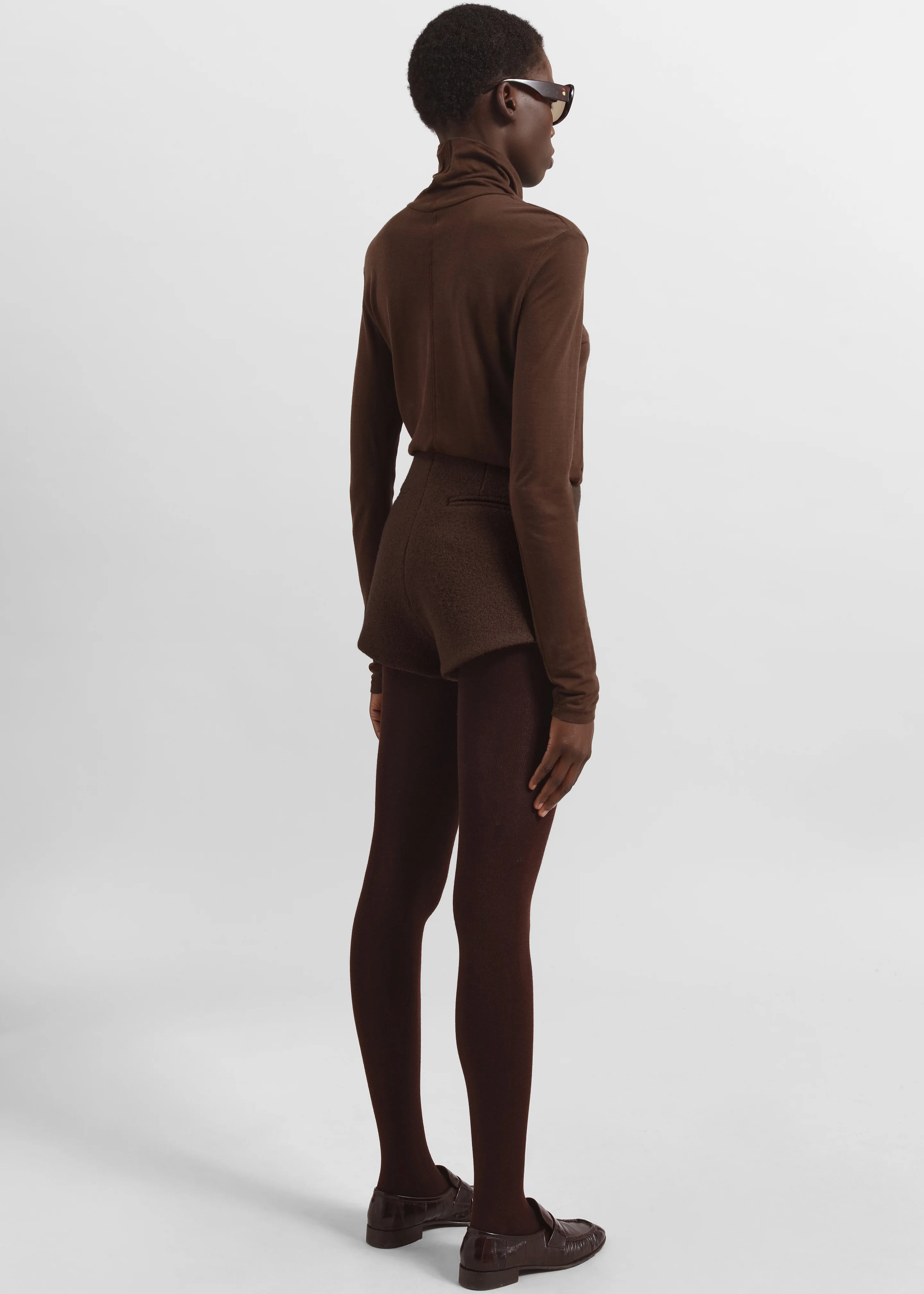 Evren Sheer Turtleneck - Brown - Image 6