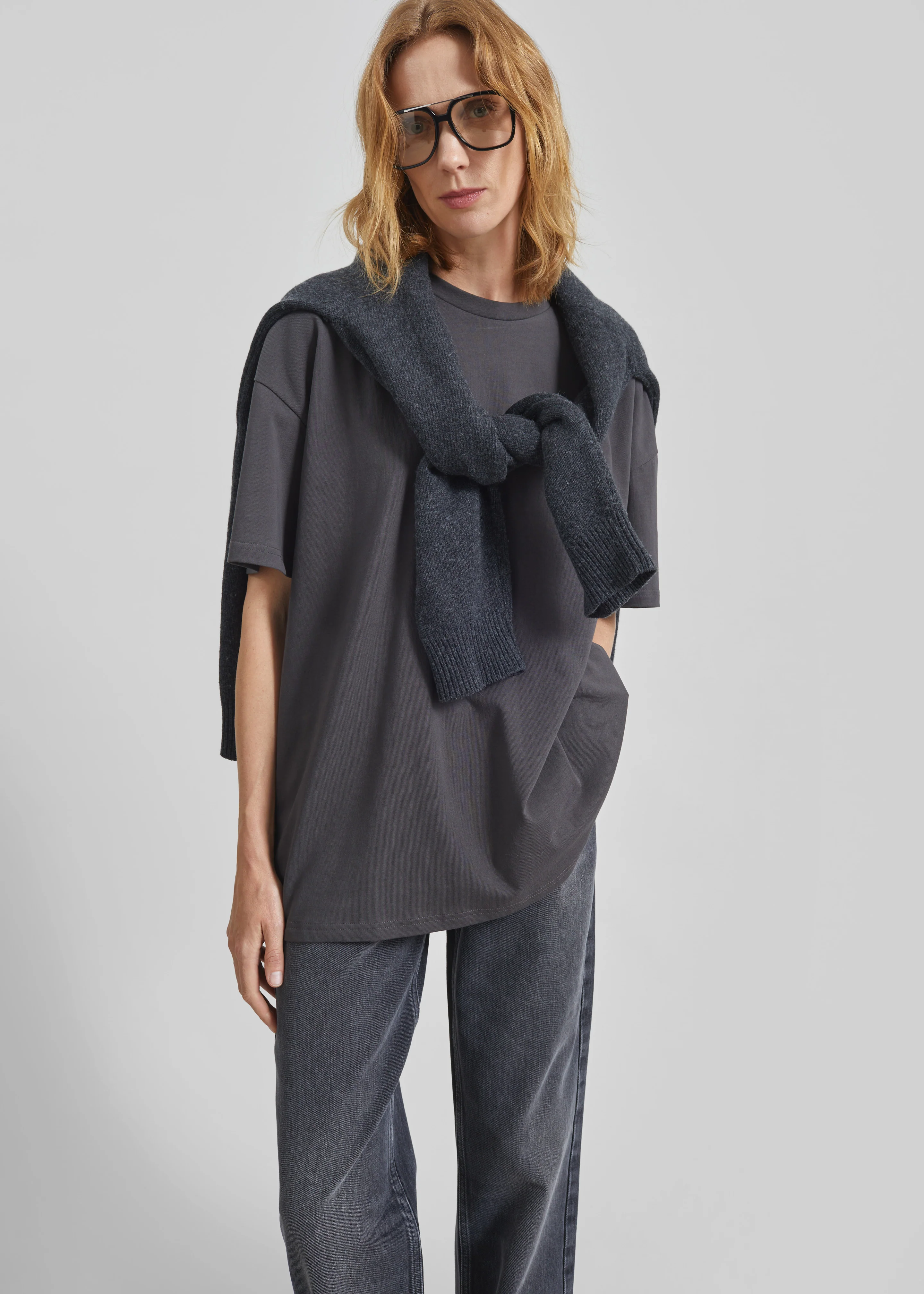 Faro Boxy Tee - Charcoal - Image 3