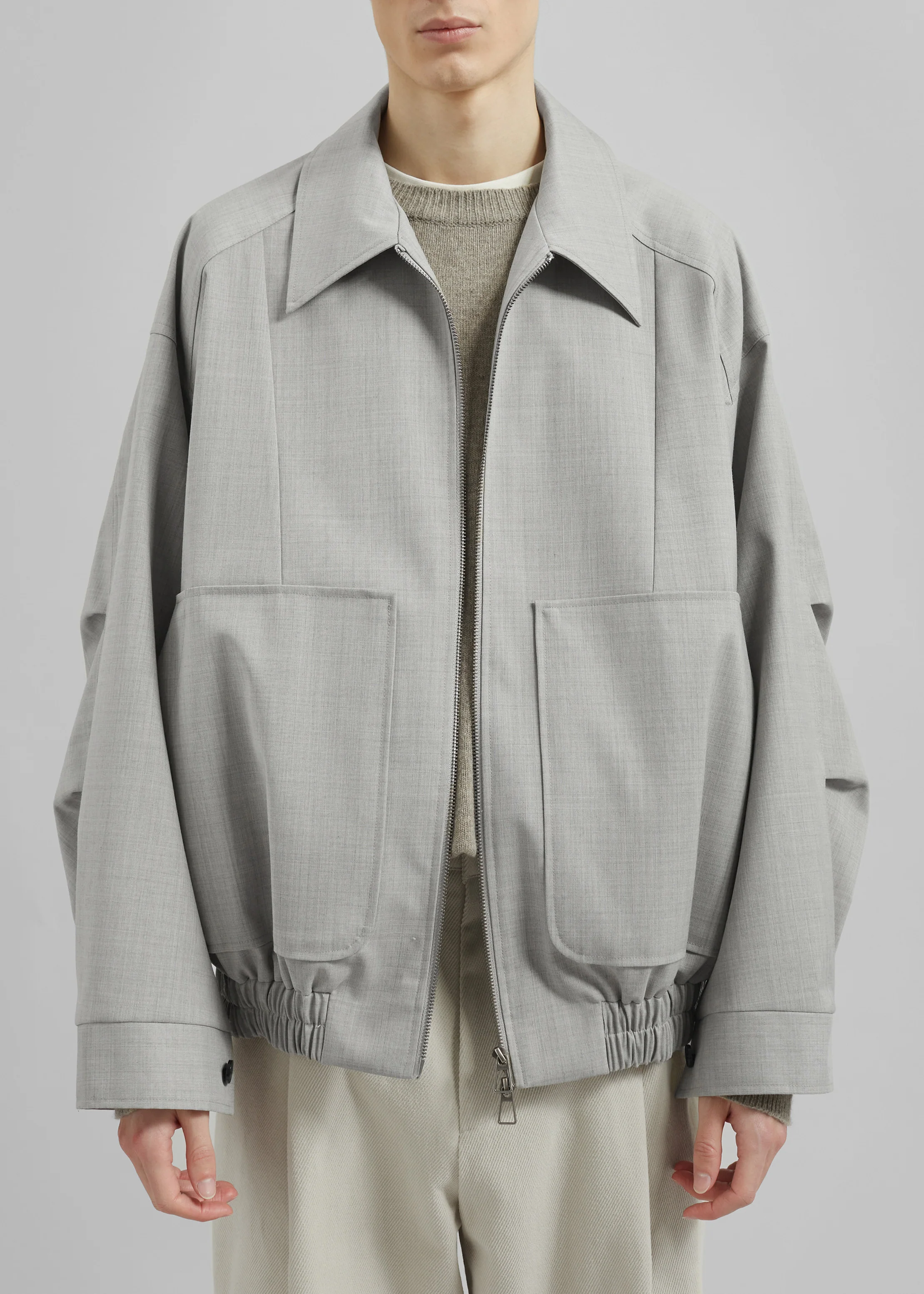 Felix Textured Jacket - Greige Melange - Image 4