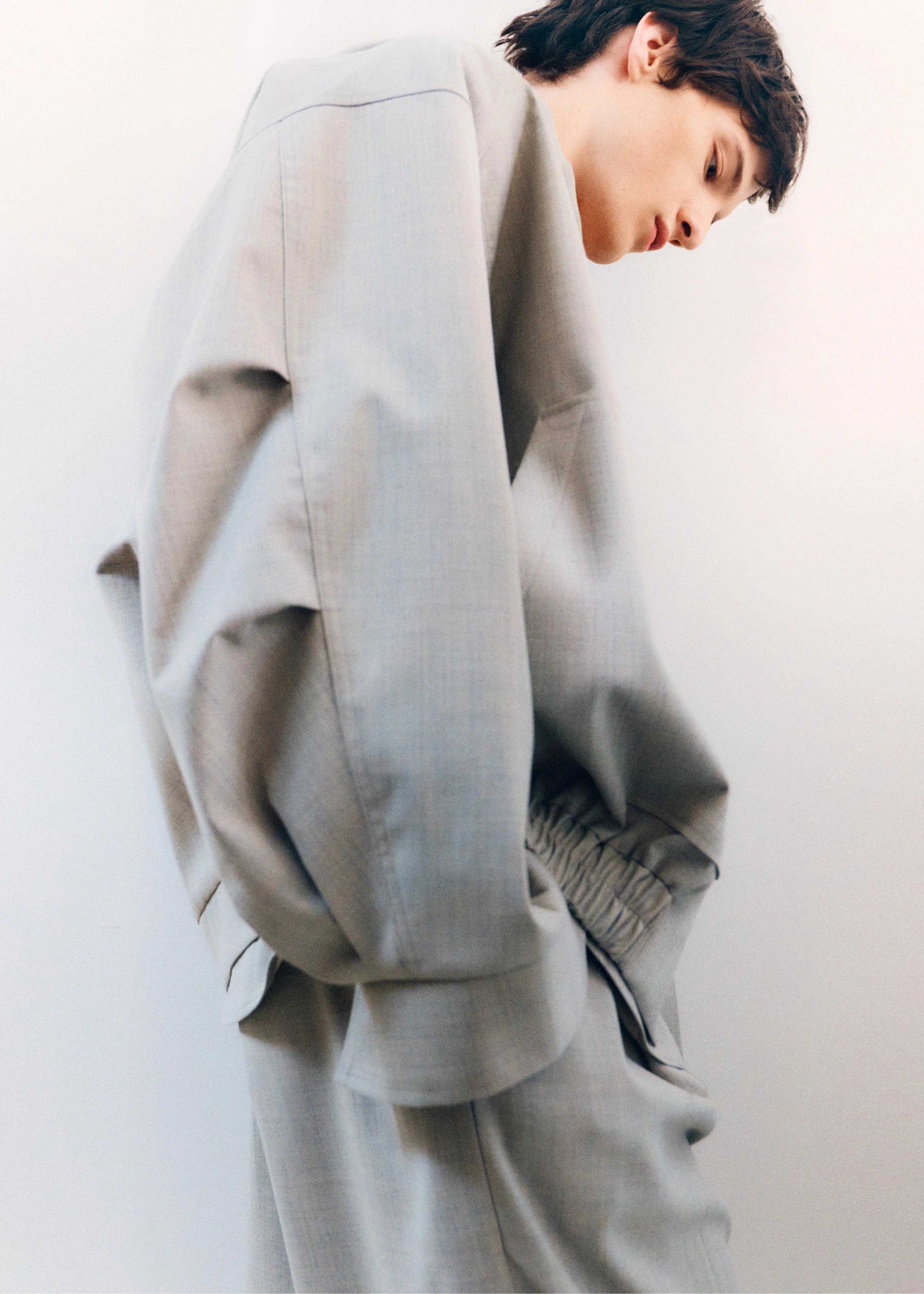 Felix Textured Jacket - Greige Melange - Image 6