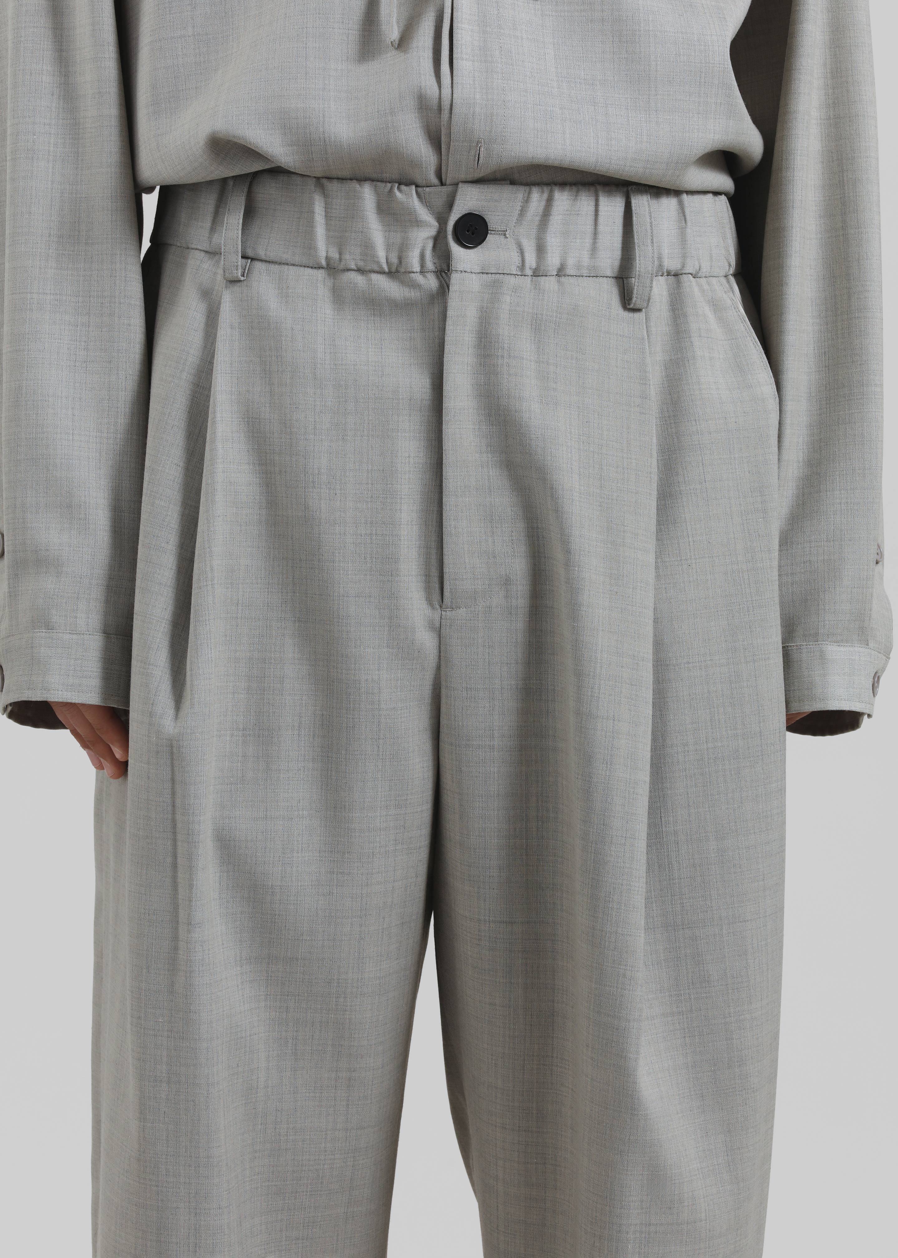 Felix Textured Trousers - Greige Melange - Image 3
