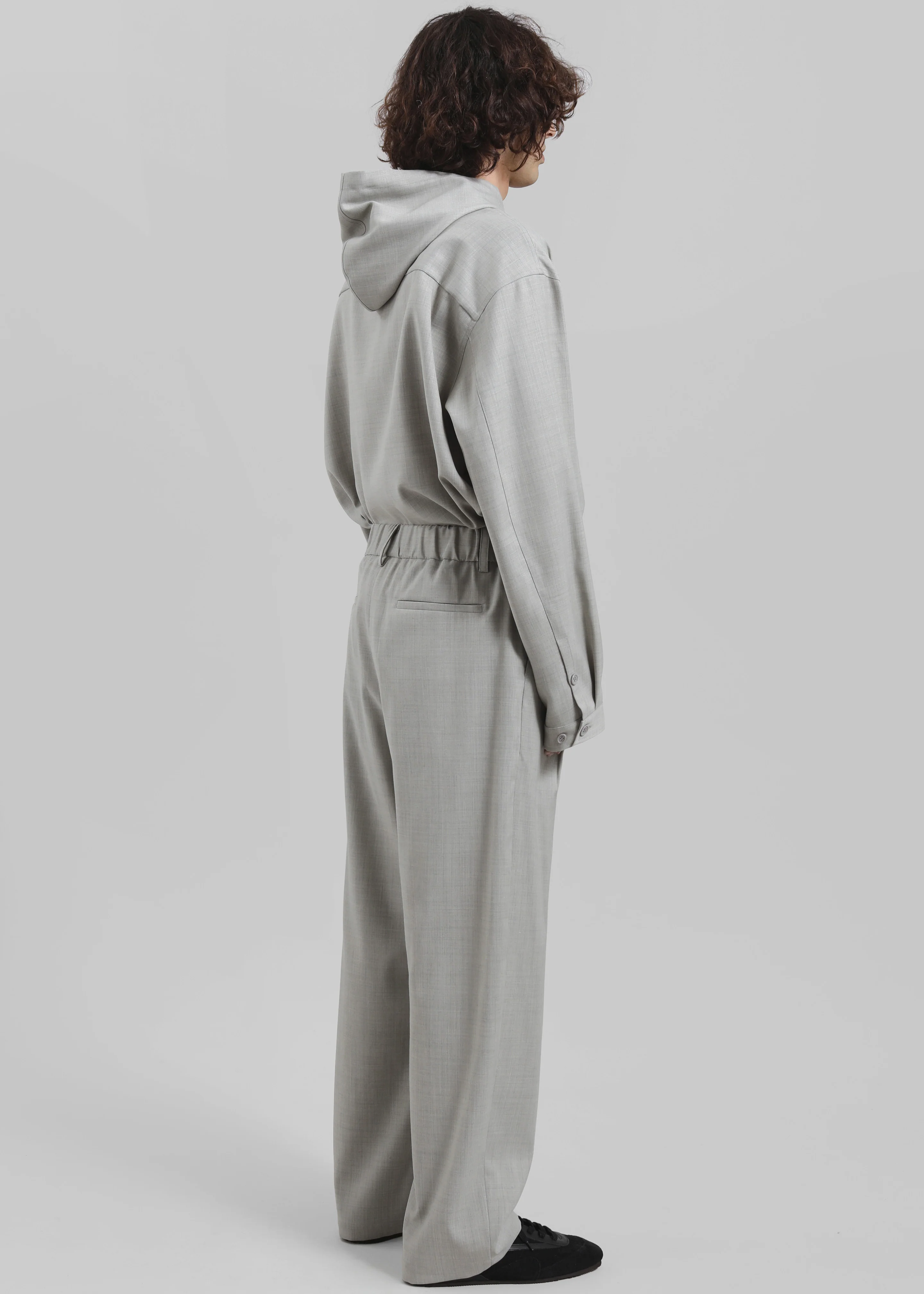 Felix Textured Trousers - Greige Melange - Image 8