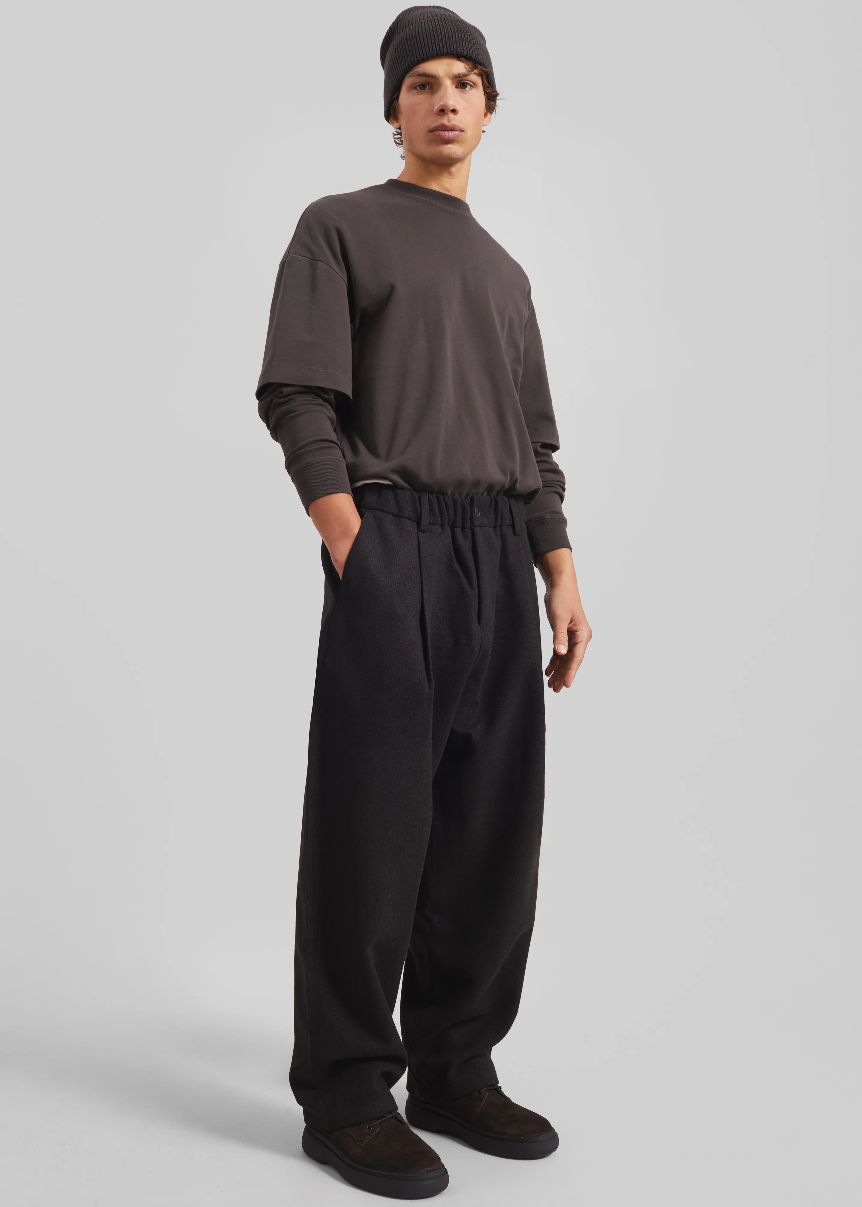 Felix Wool Blend Trousers - Black - Image 4