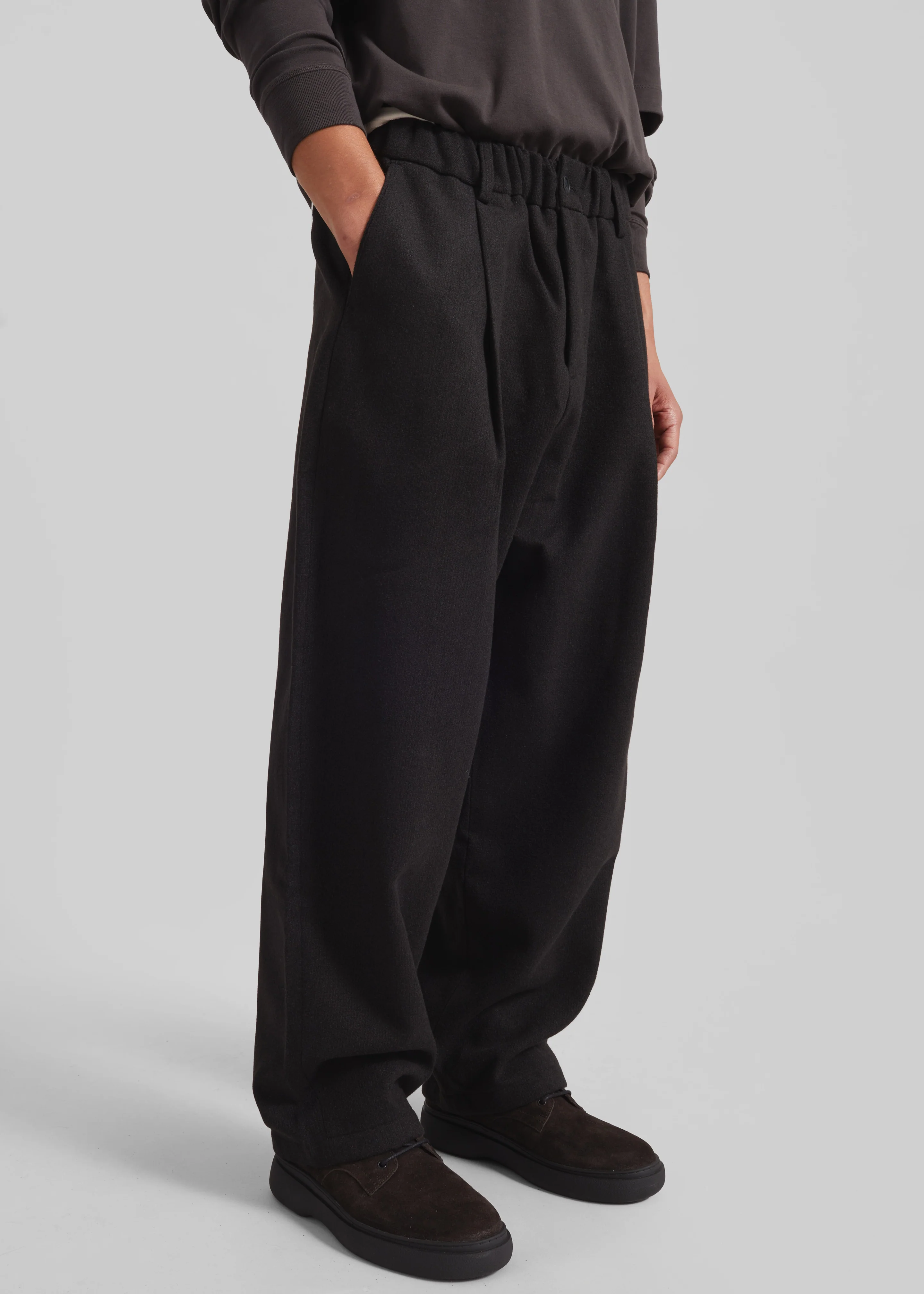 Felix Wool Blend Trousers - Black - Image 5