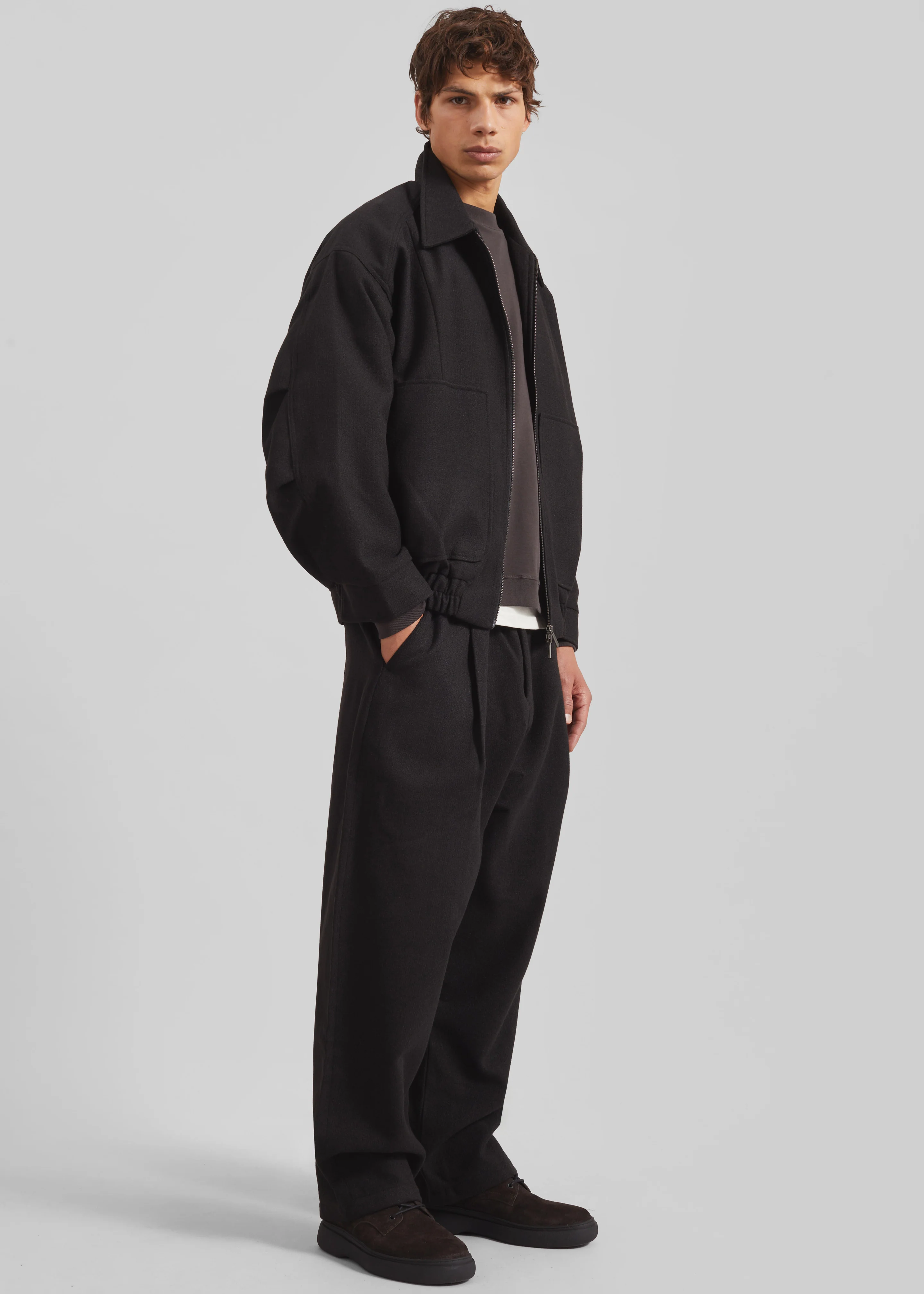 Felix Wool Blend Trousers - Black - Image 7