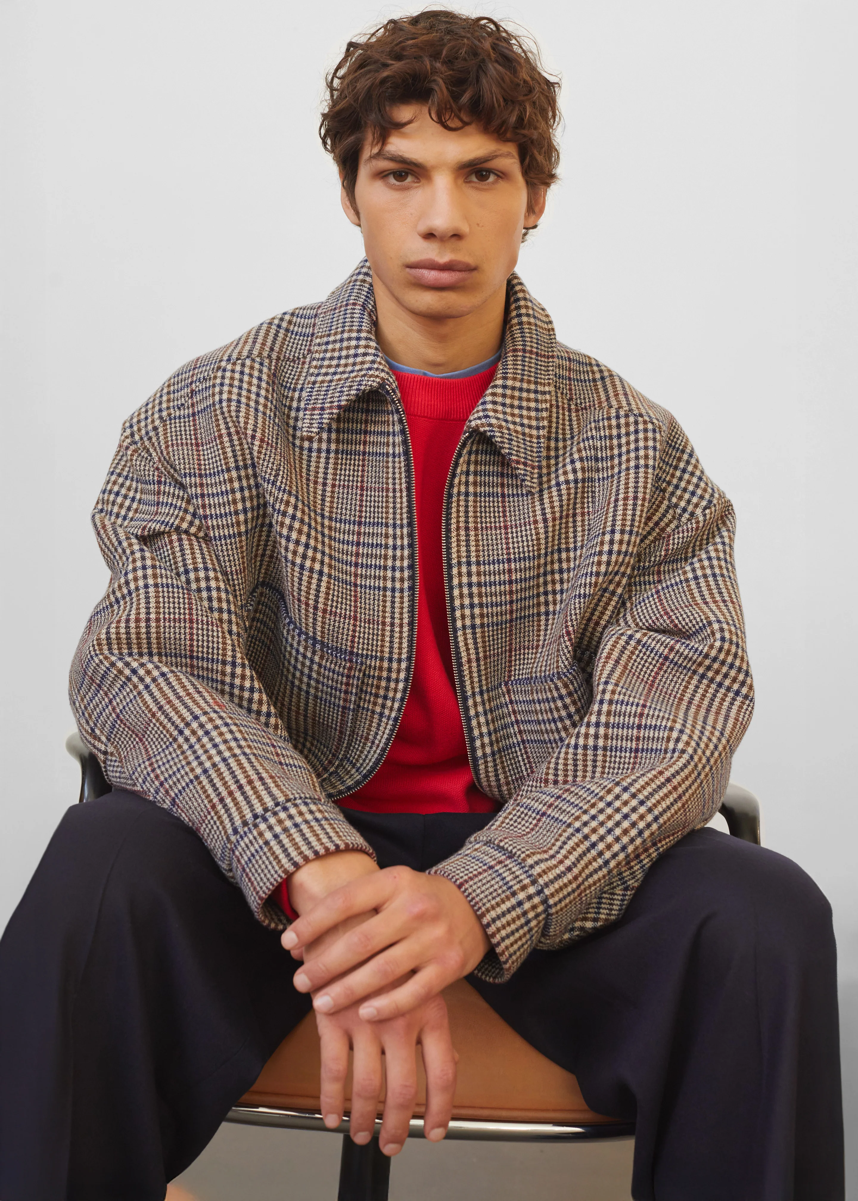 Felix Wool Jacket - Beige Glen Plaid - Image 10