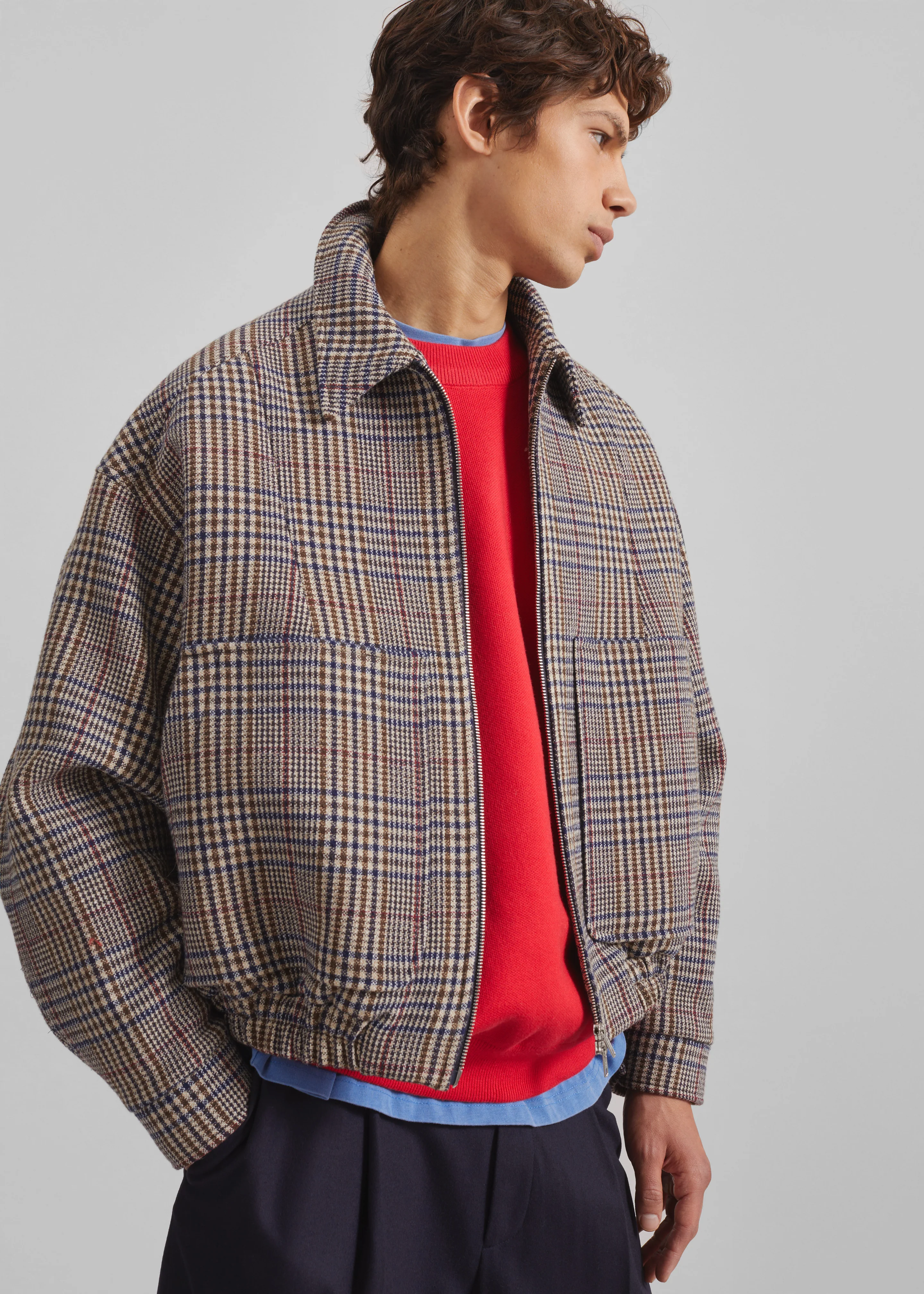 Felix Wool Jacket - Beige Glen Plaid - Image 2