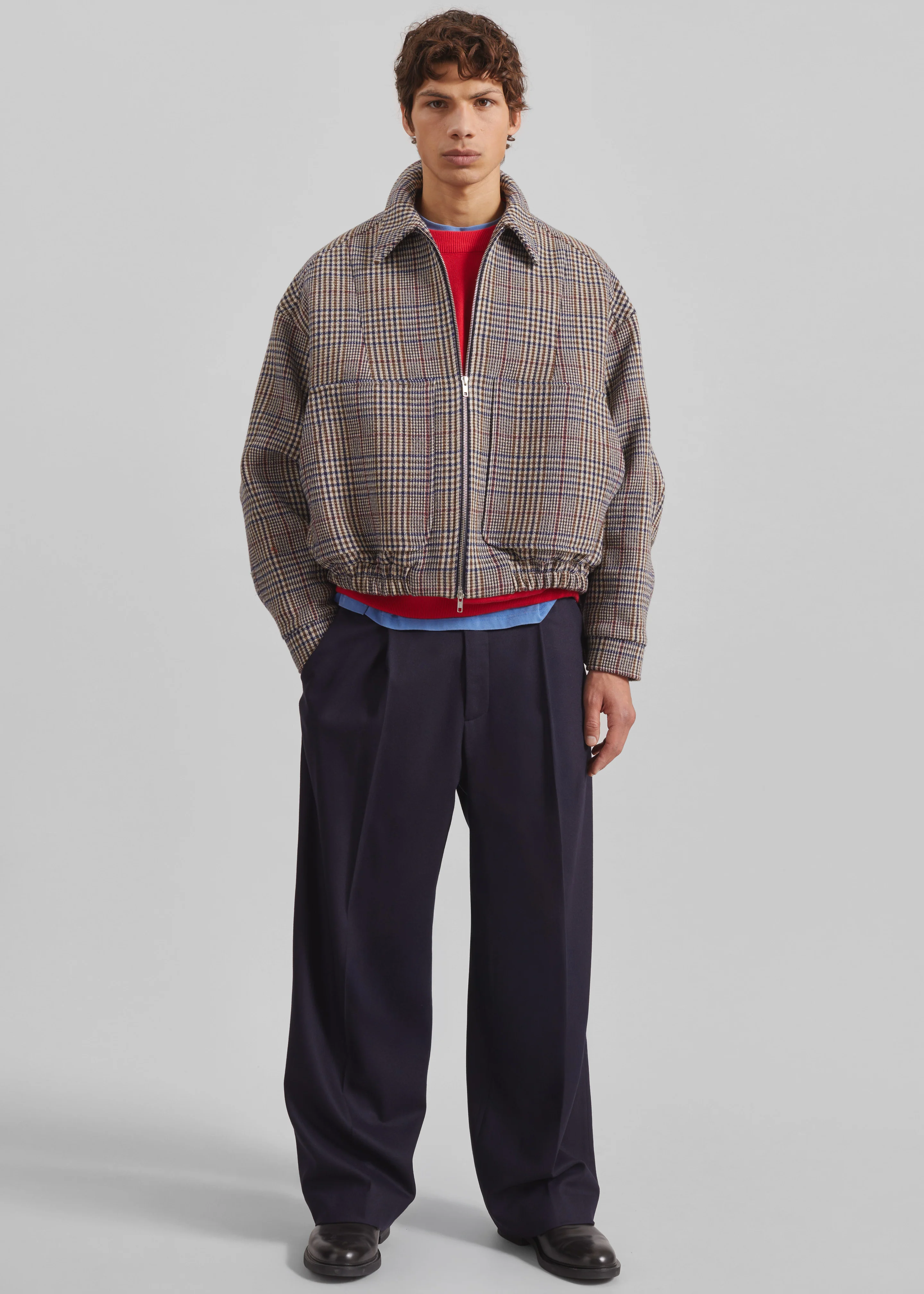 Felix Wool Jacket - Beige Glen Plaid - Image 3