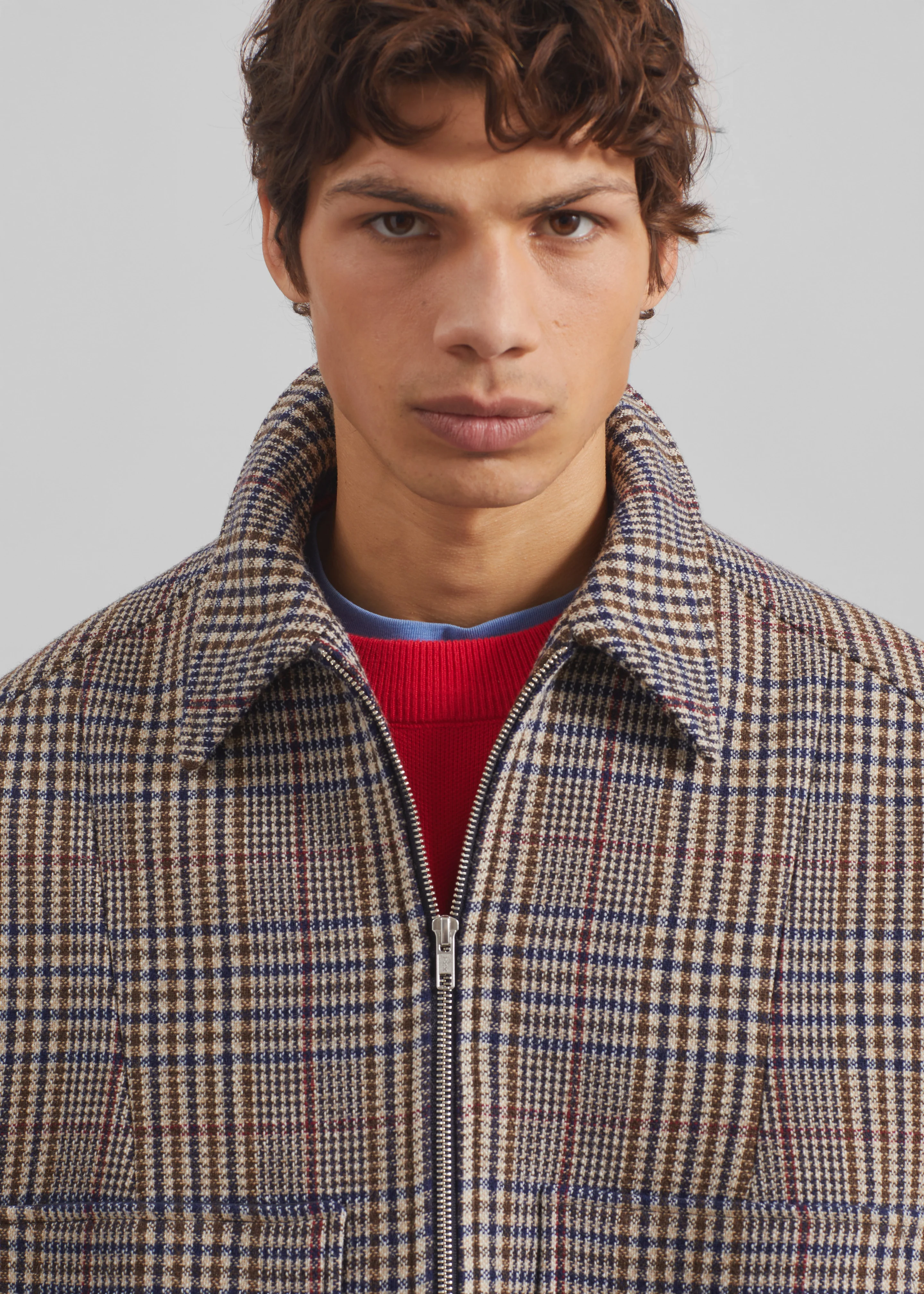 Felix Wool Jacket - Beige Glen Plaid - Image 4
