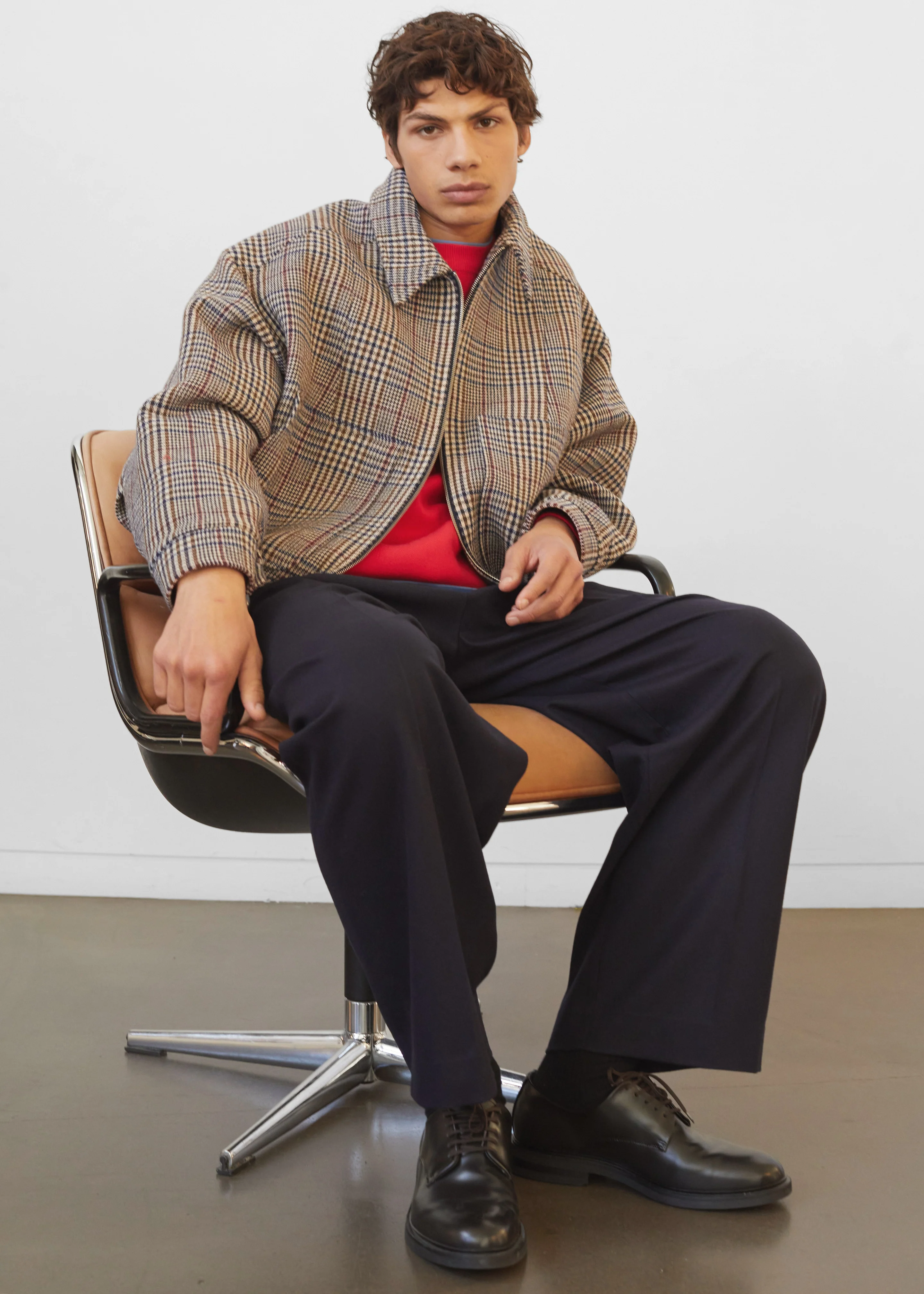 Felix Wool Jacket - Beige Glen Plaid - Image 9
