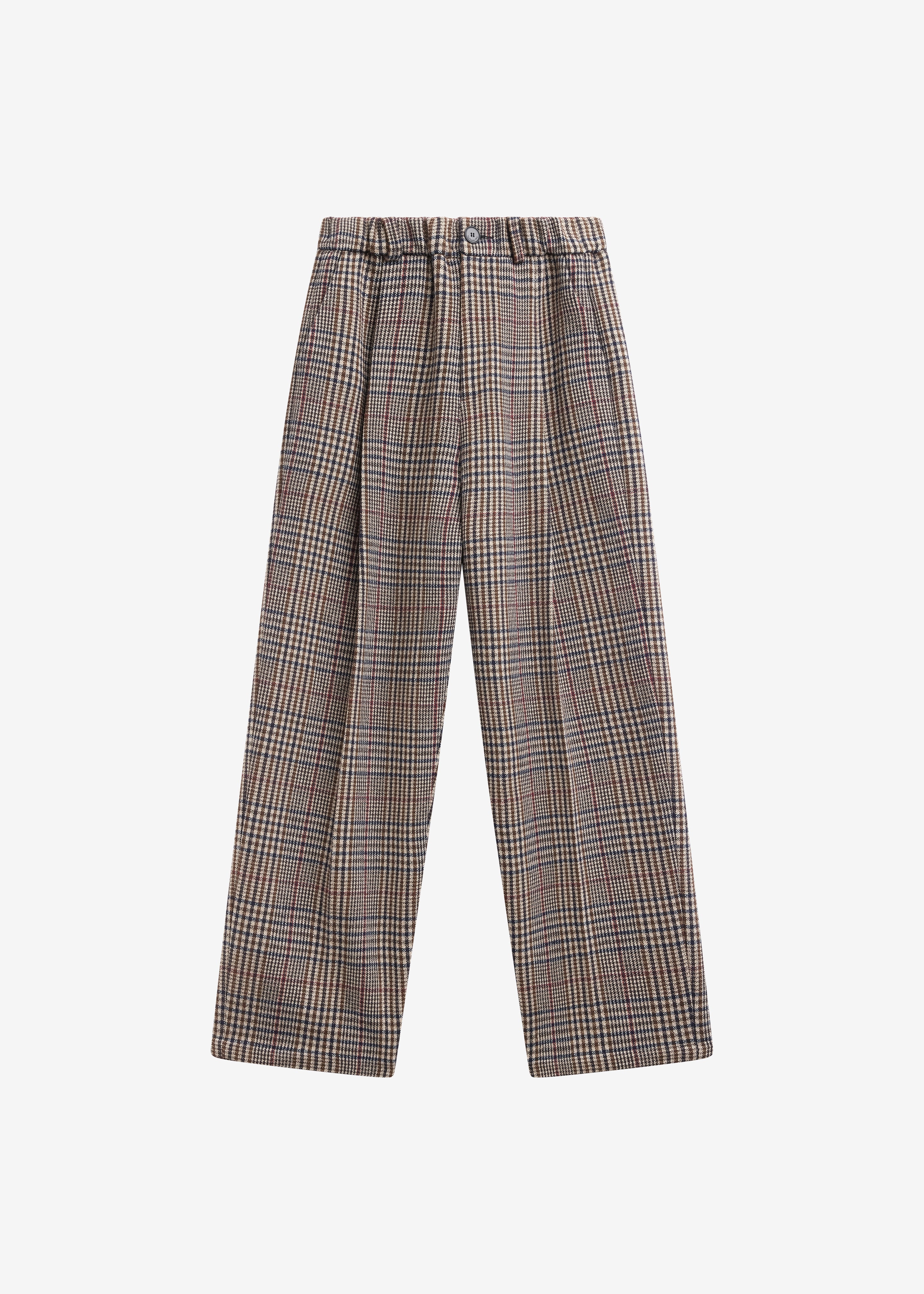Felix Wool Trousers - Beige Glen Plaid - Image 9