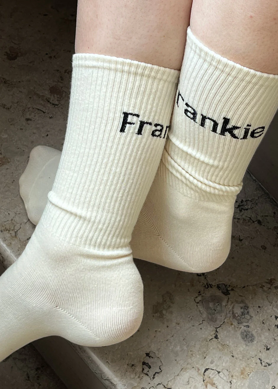 Frankie in English Ribbed Socks - Vanilla - Image 3