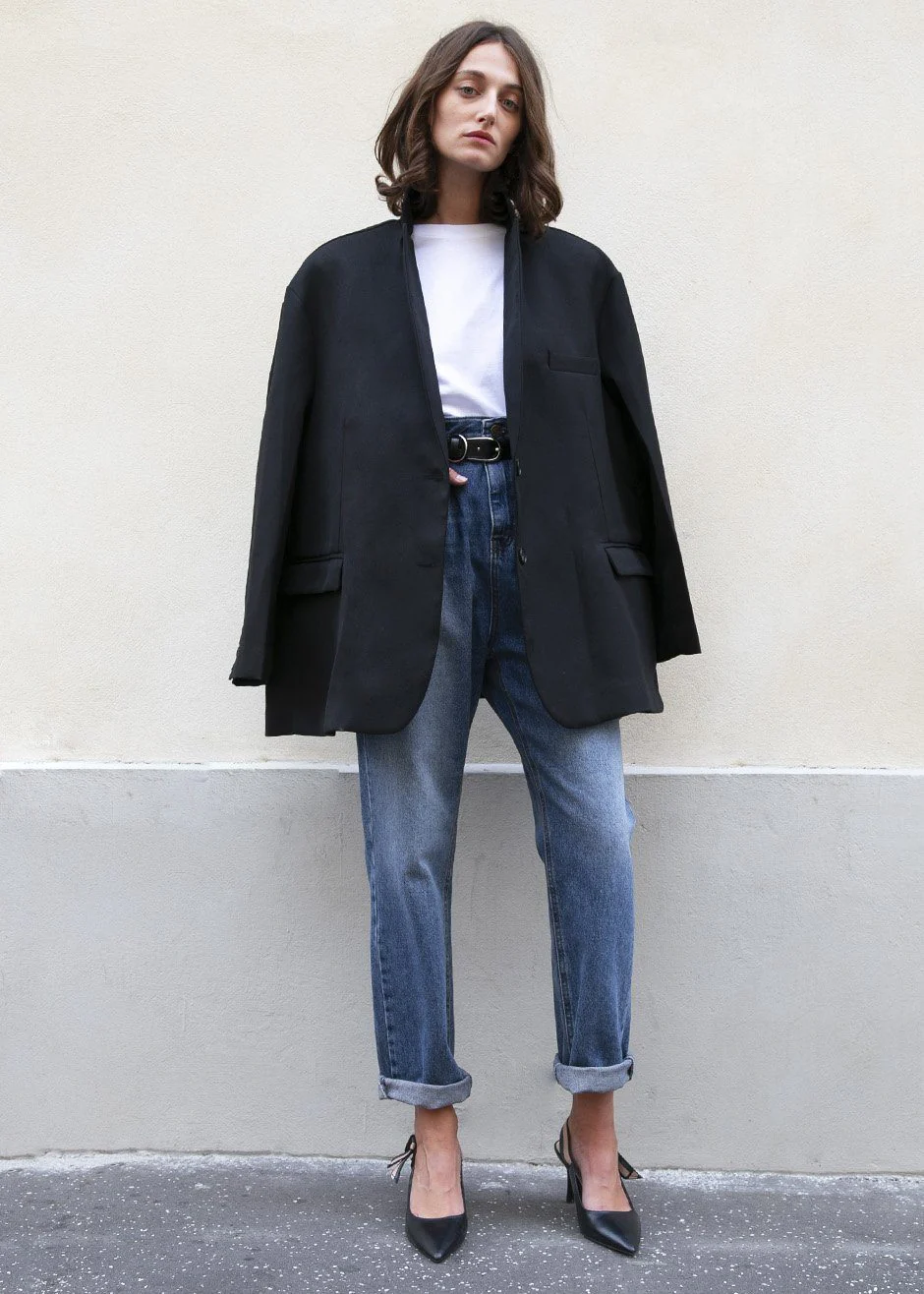 Frankie Oversized Boyfriend Blazer - Black - Image 4