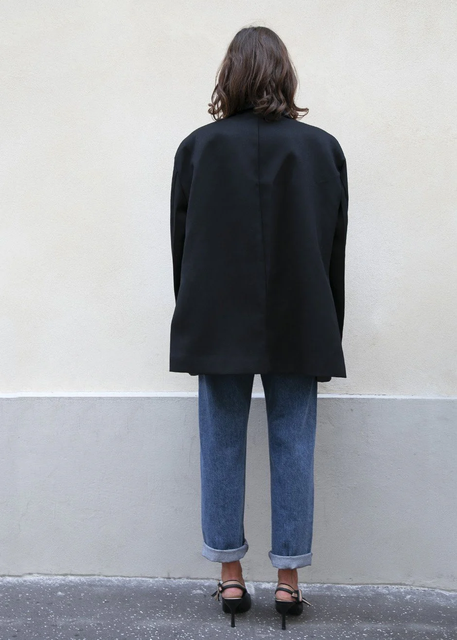 Frankie Oversized Boyfriend Blazer - Black - Image 8