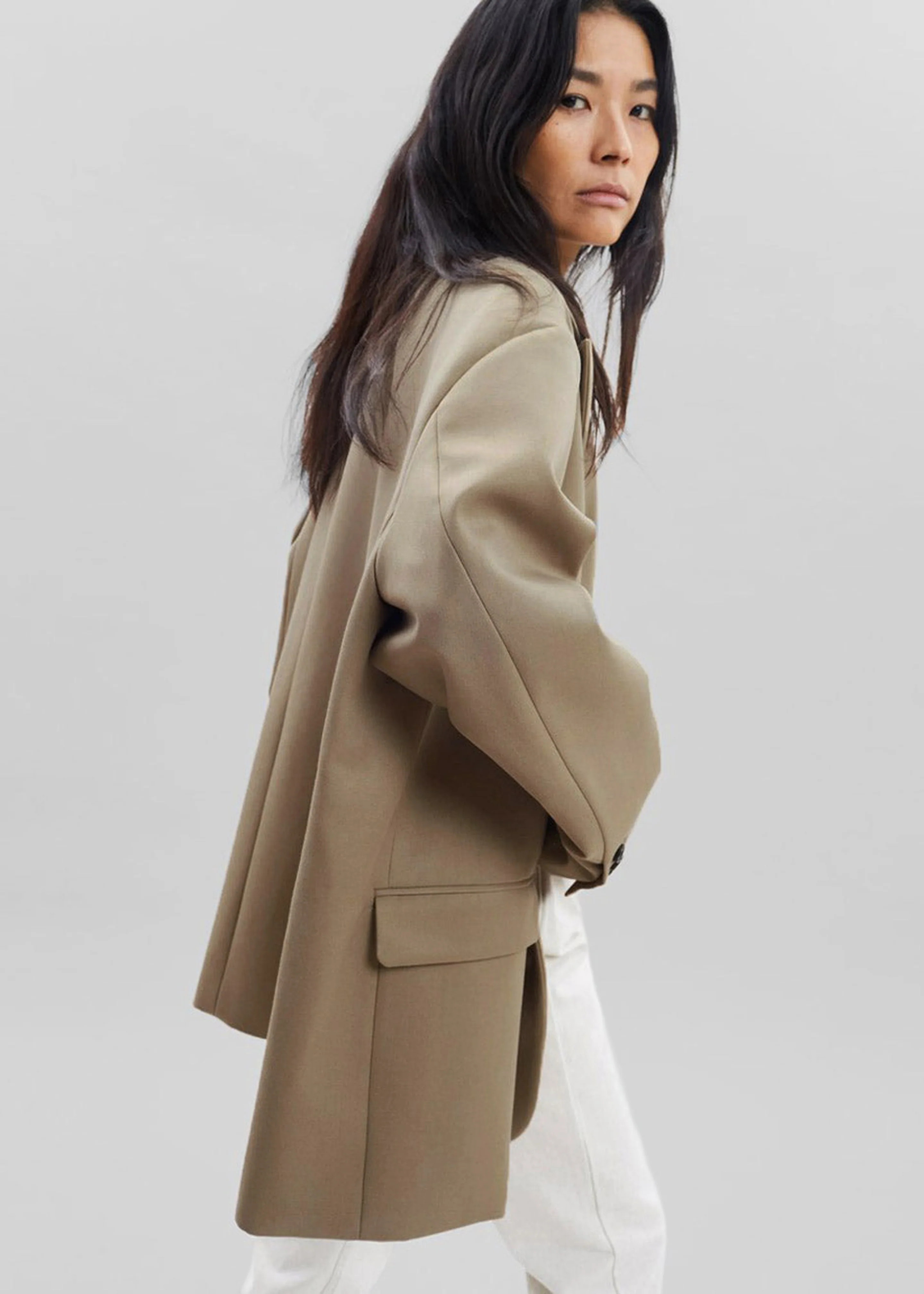 Frankie Oversized Boyfriend Blazer - Desert Taupe - Image 3