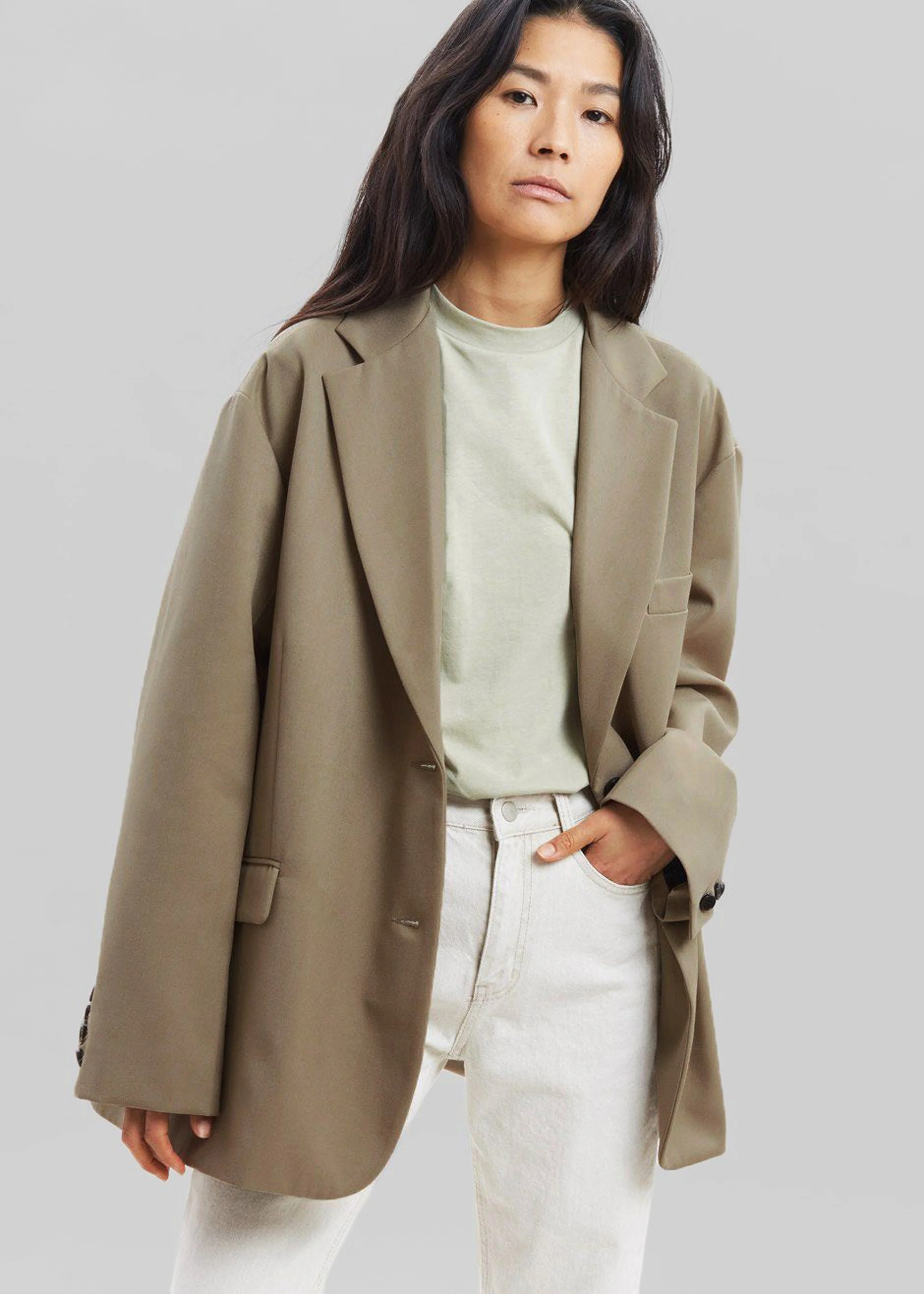 Frankie Oversized Boyfriend Blazer - Desert Taupe - Image 6
