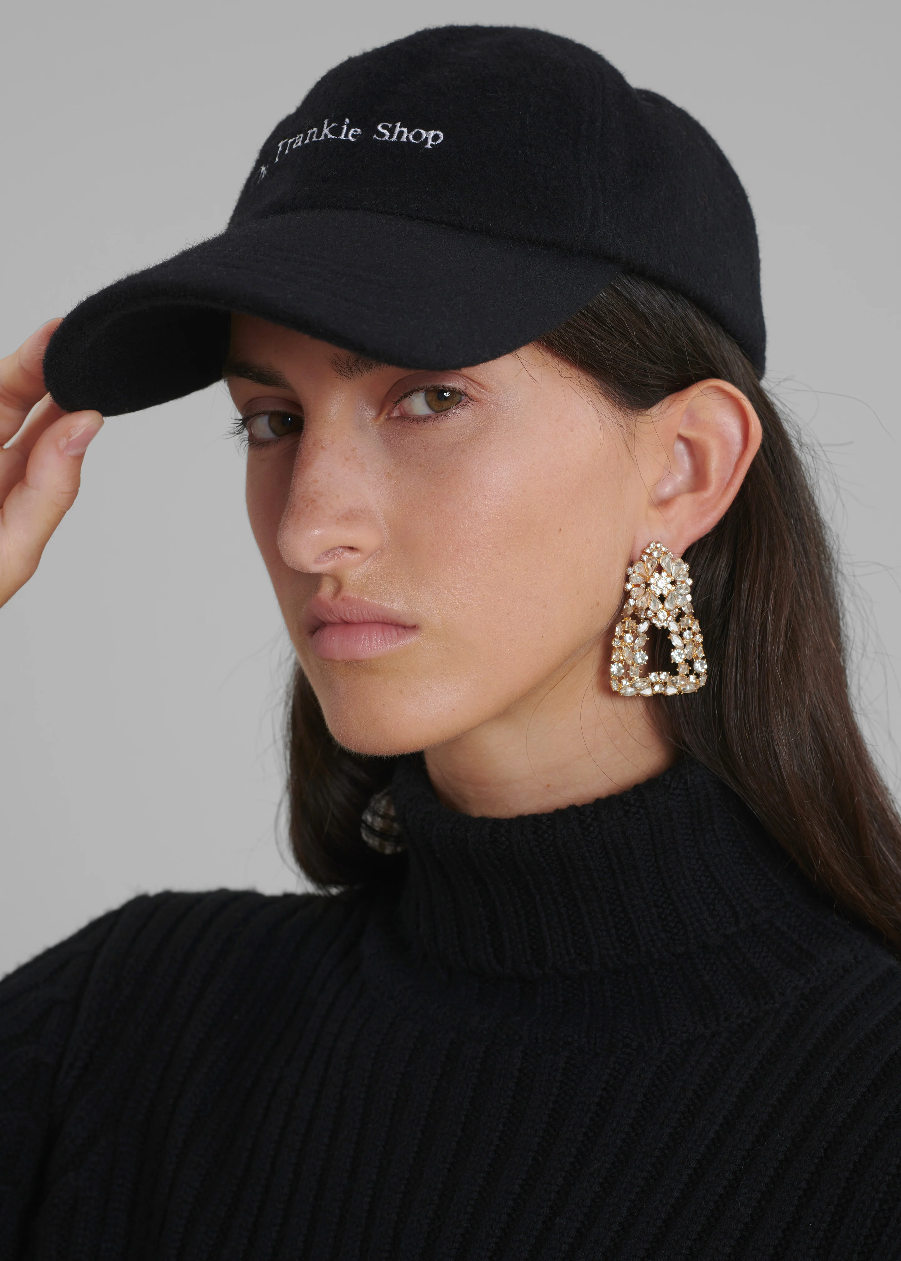 Frankie Wool Baseball Cap - Black - Image 3
