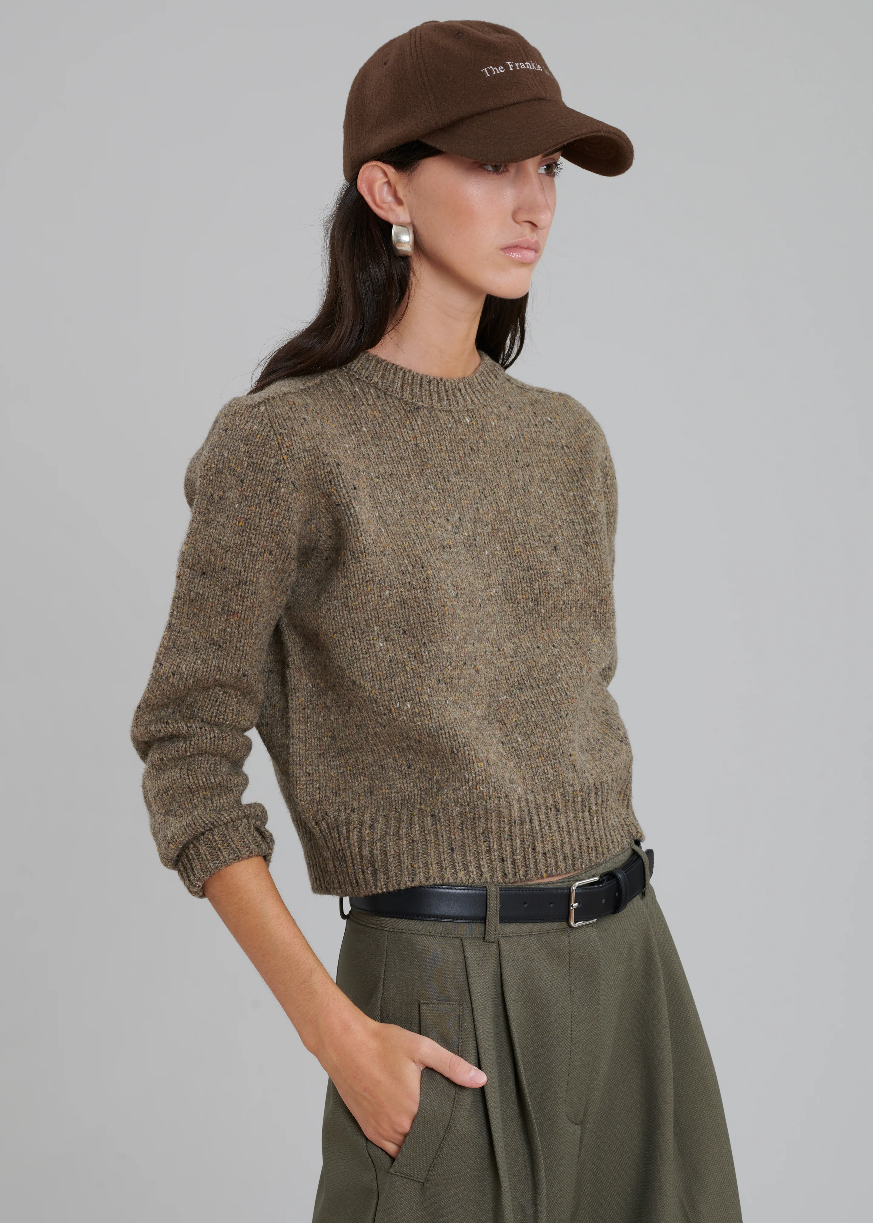 Frankie Wool Baseball Cap - Chocolate - Image 3