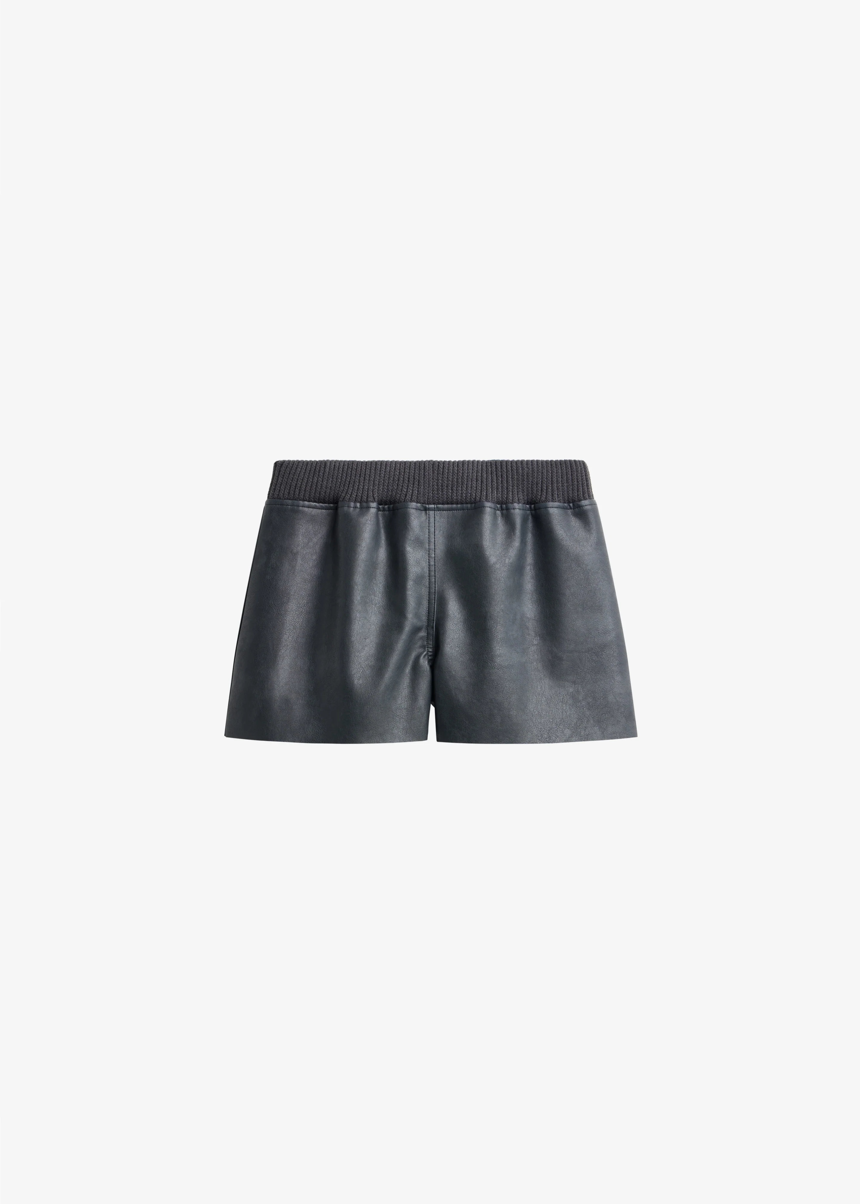 Freja Faux Leather Mini Shorts - Black - Image 8