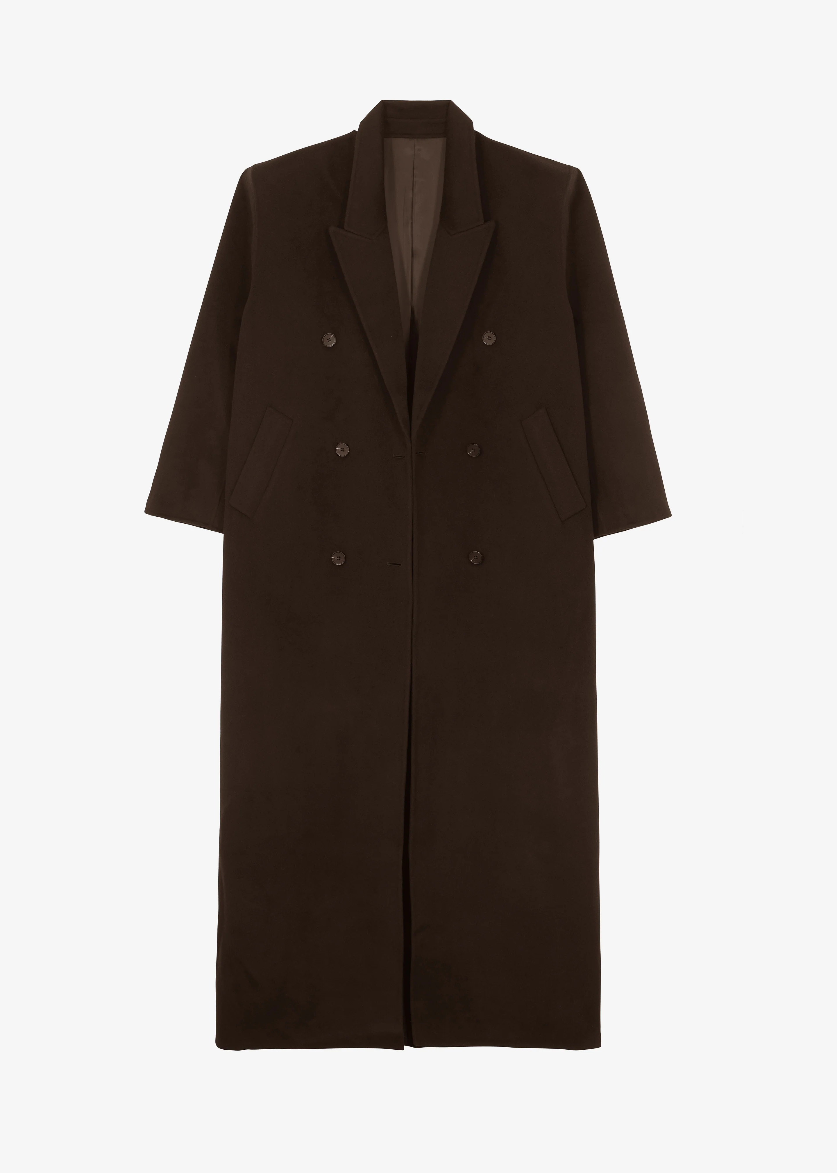 Gaia Double Breasted Coat - Dark Brown - Image 12