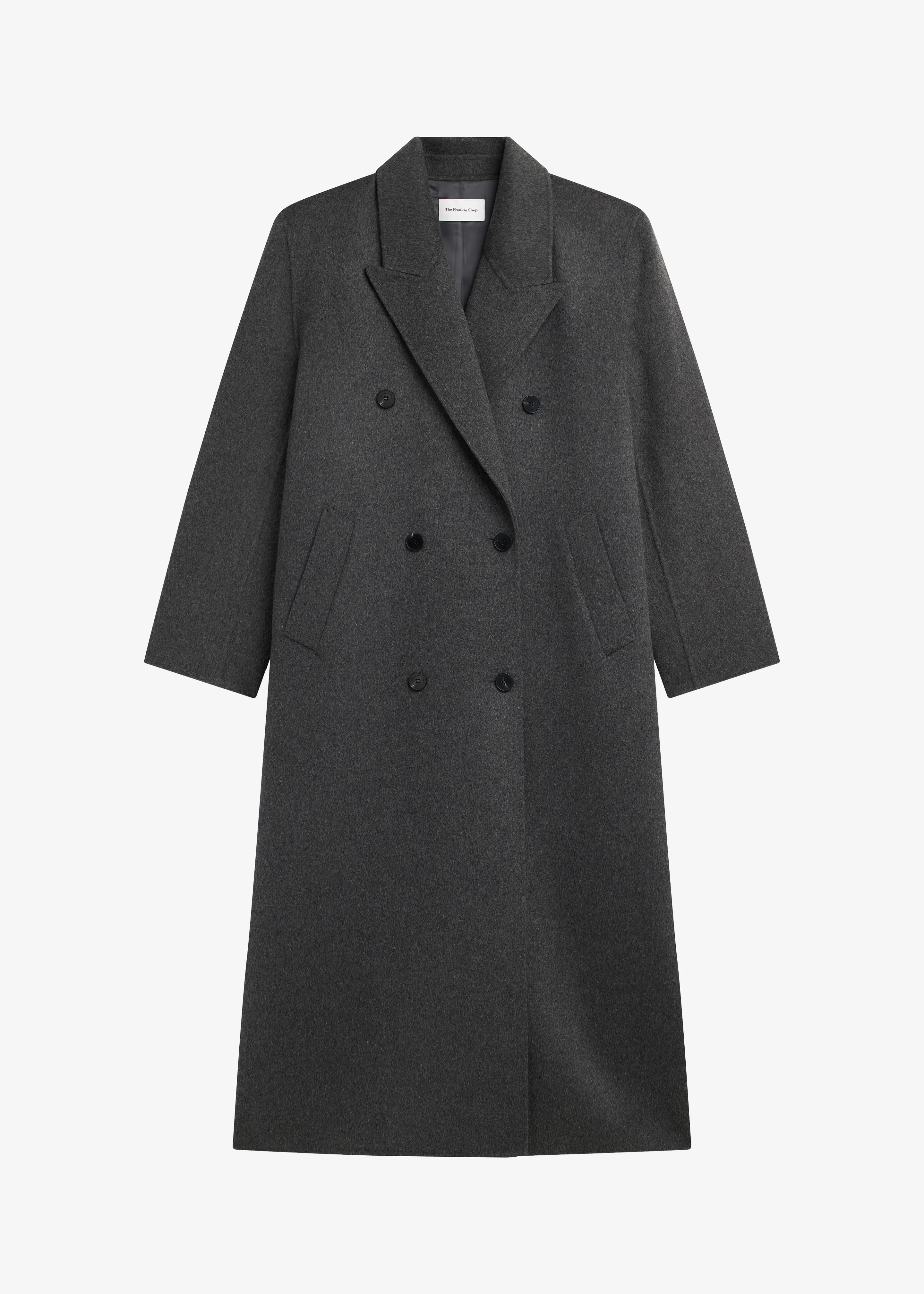 Gaia Double Breasted Coat - Dark Grey Melange - Image 8