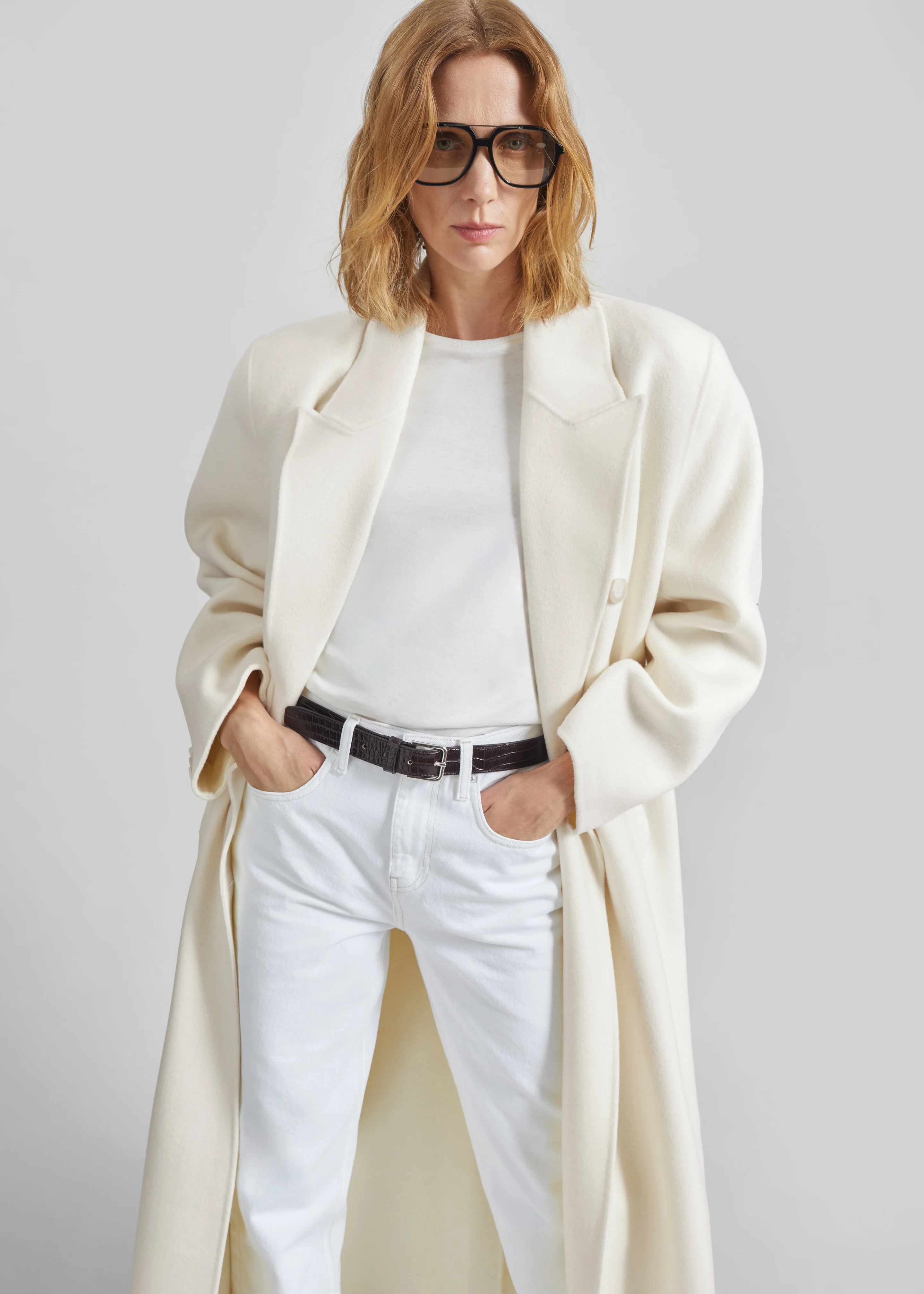 Gaia Double Breasted Coat - Ivory - Image 3