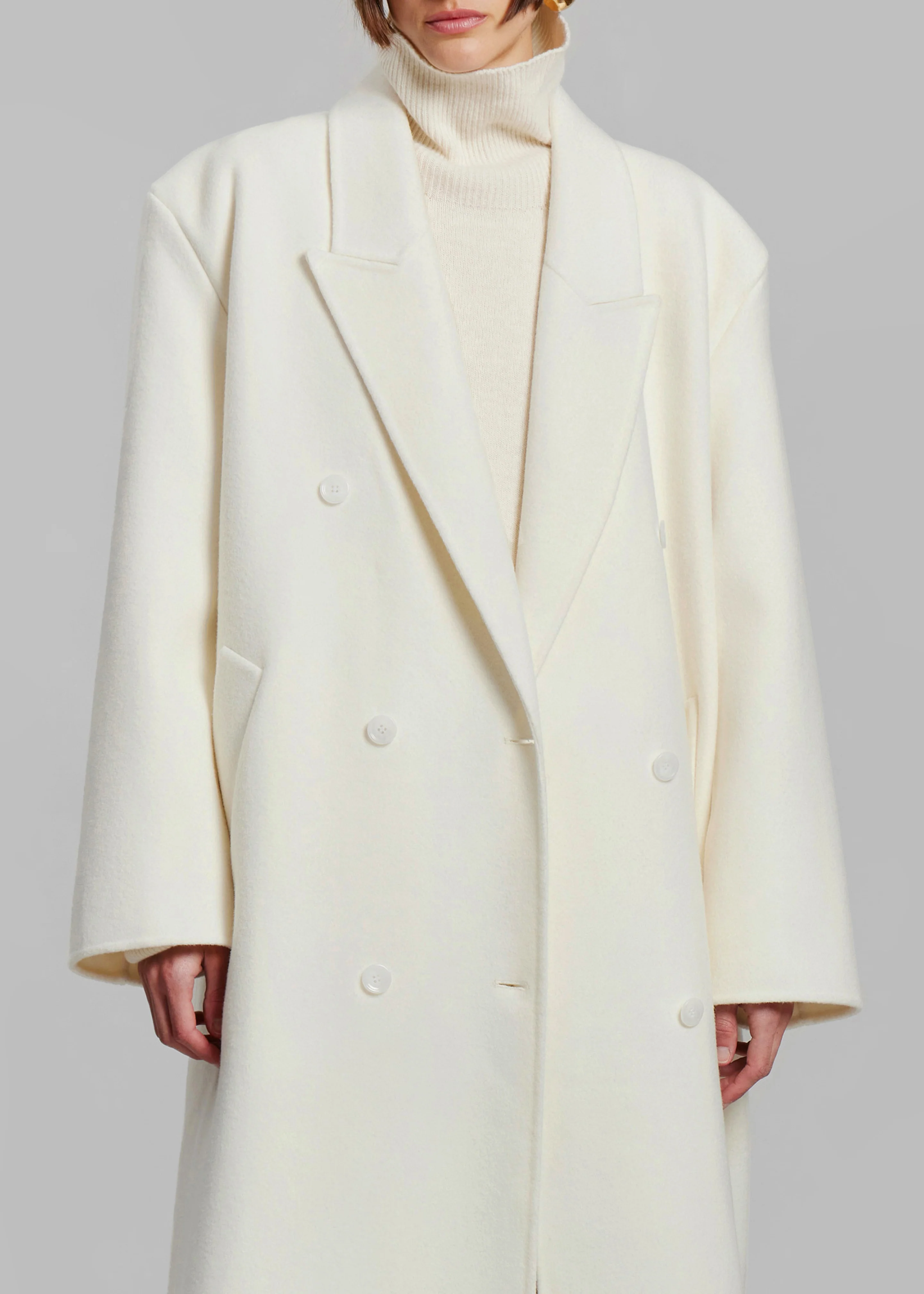 Gaia Double Breasted Coat - Ivory - Image 4