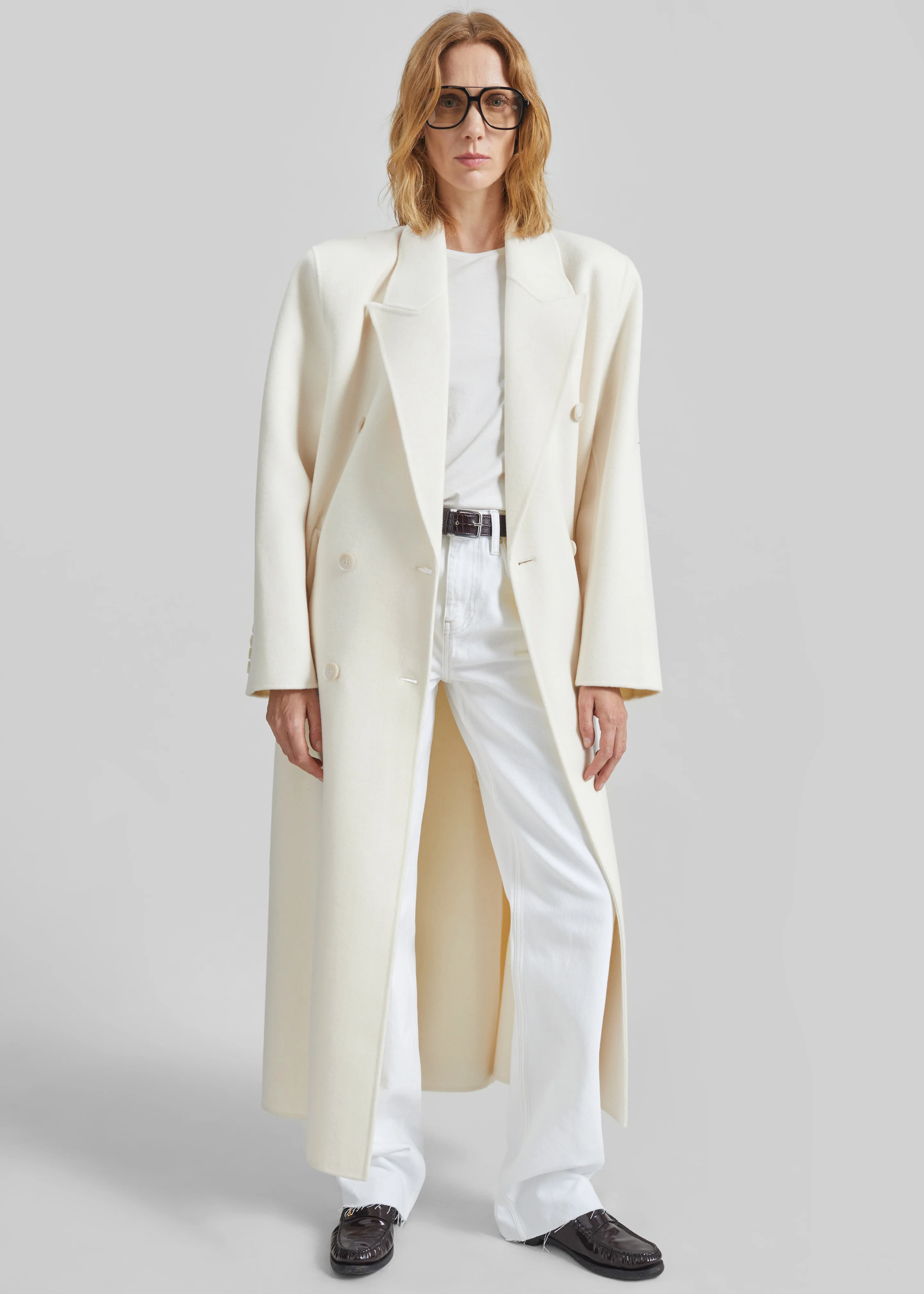 Gaia Double Breasted Coat - Ivory - Image 5