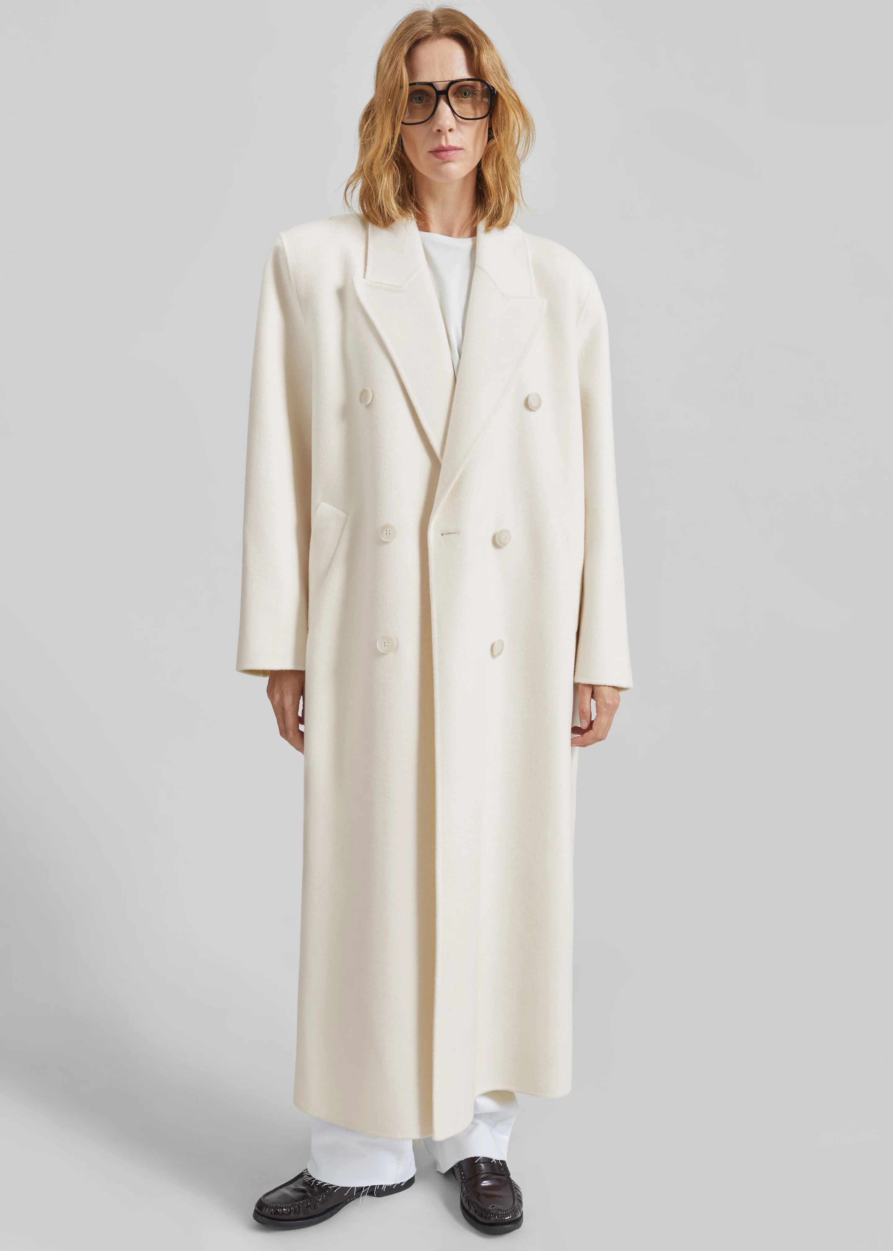 Gaia Double Breasted Coat - Ivory - Image 6