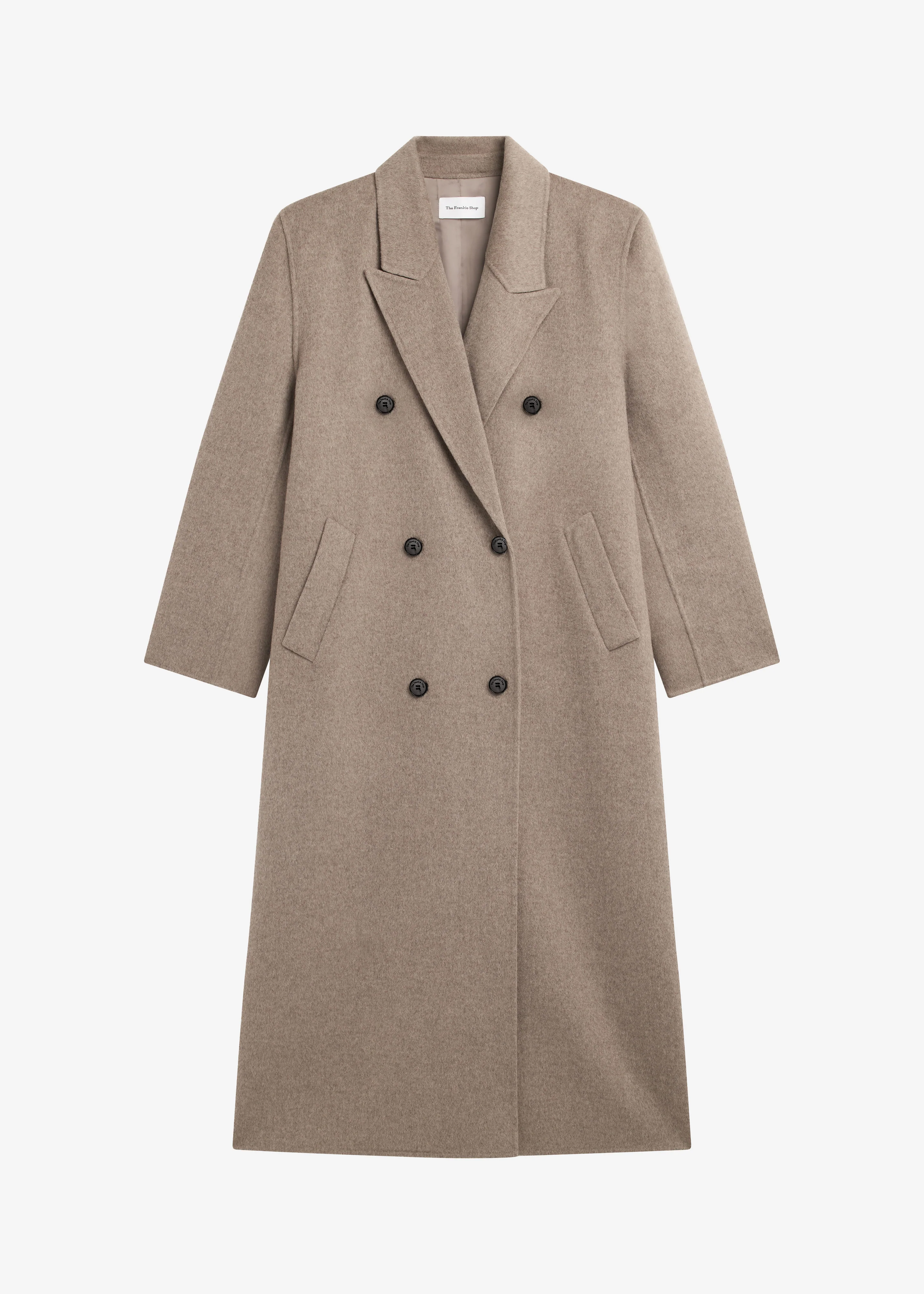 Gaia Double Breasted Coat - Taupe Melange - Image 8