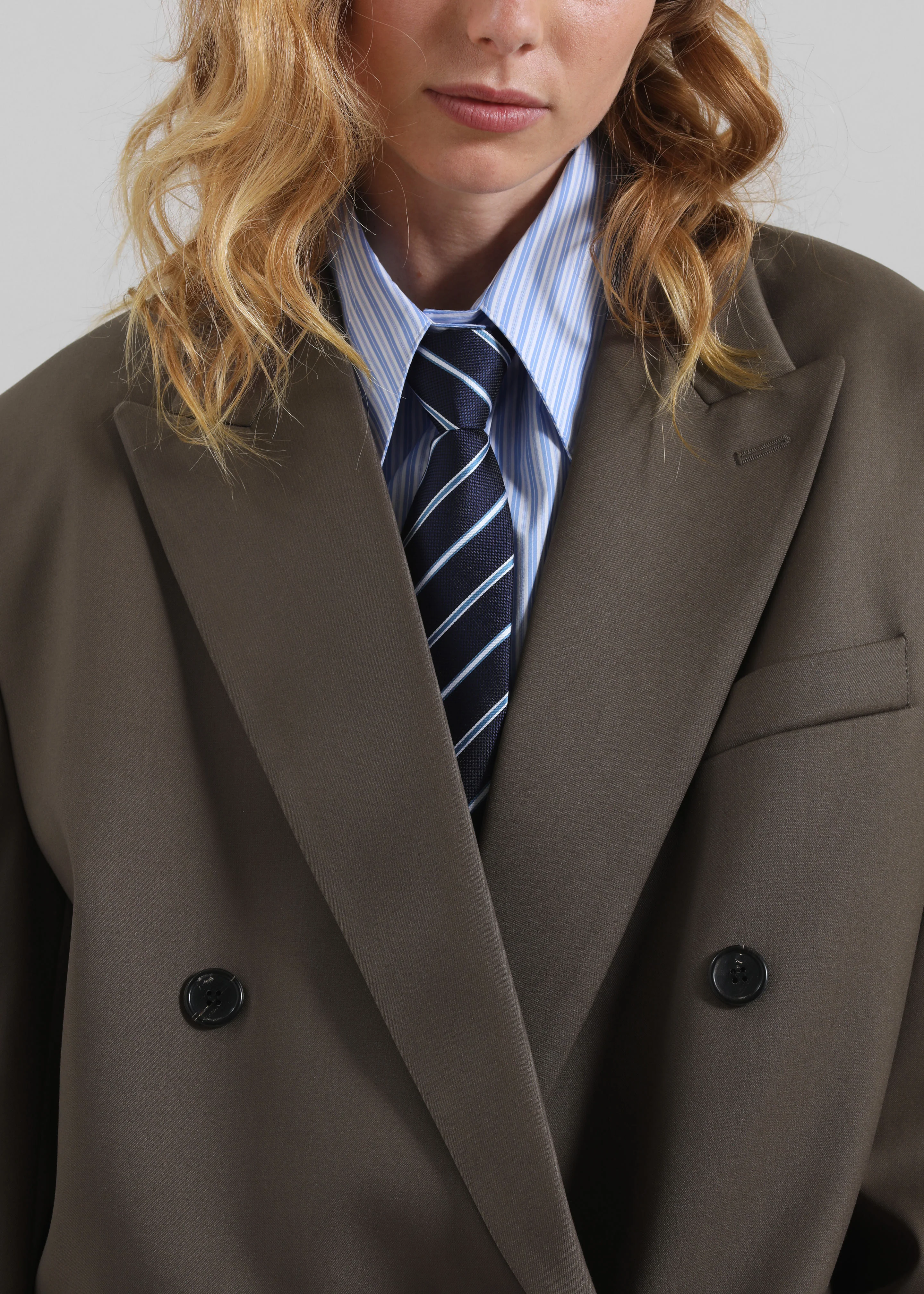 Gainsford Neck Tie Shirt - Blue/White Stripe - Image 2