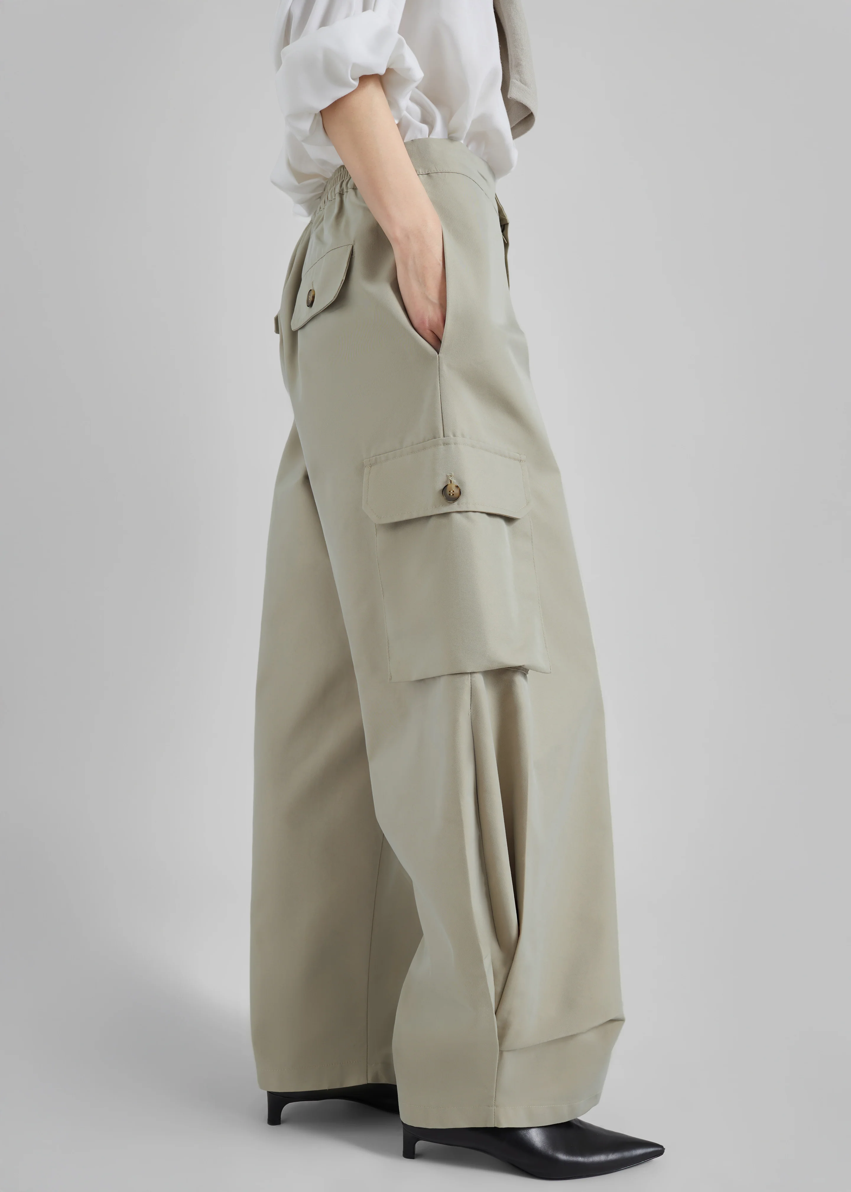 Geilo Barrel Leg Pants - Beige - Image 3