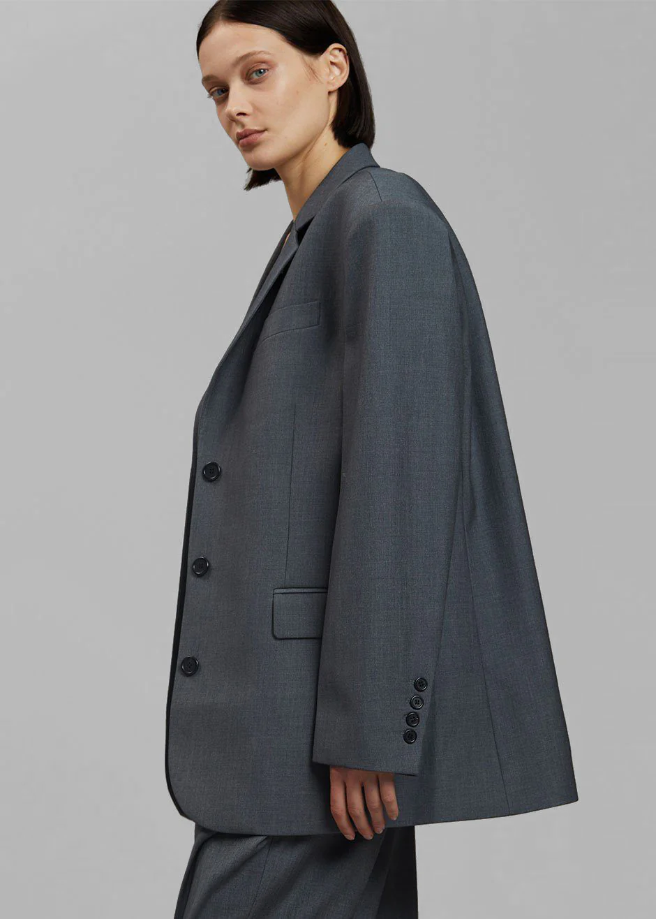 Gelso Oversized Blazer - Dark Grey Melange - Image 11
