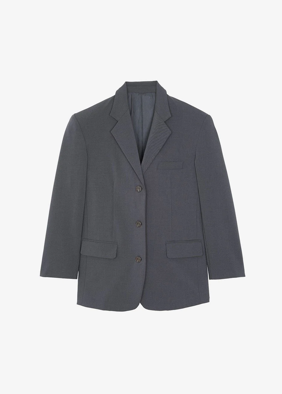 Gelso Oversized Blazer - Dark Grey Melange - Image 14
