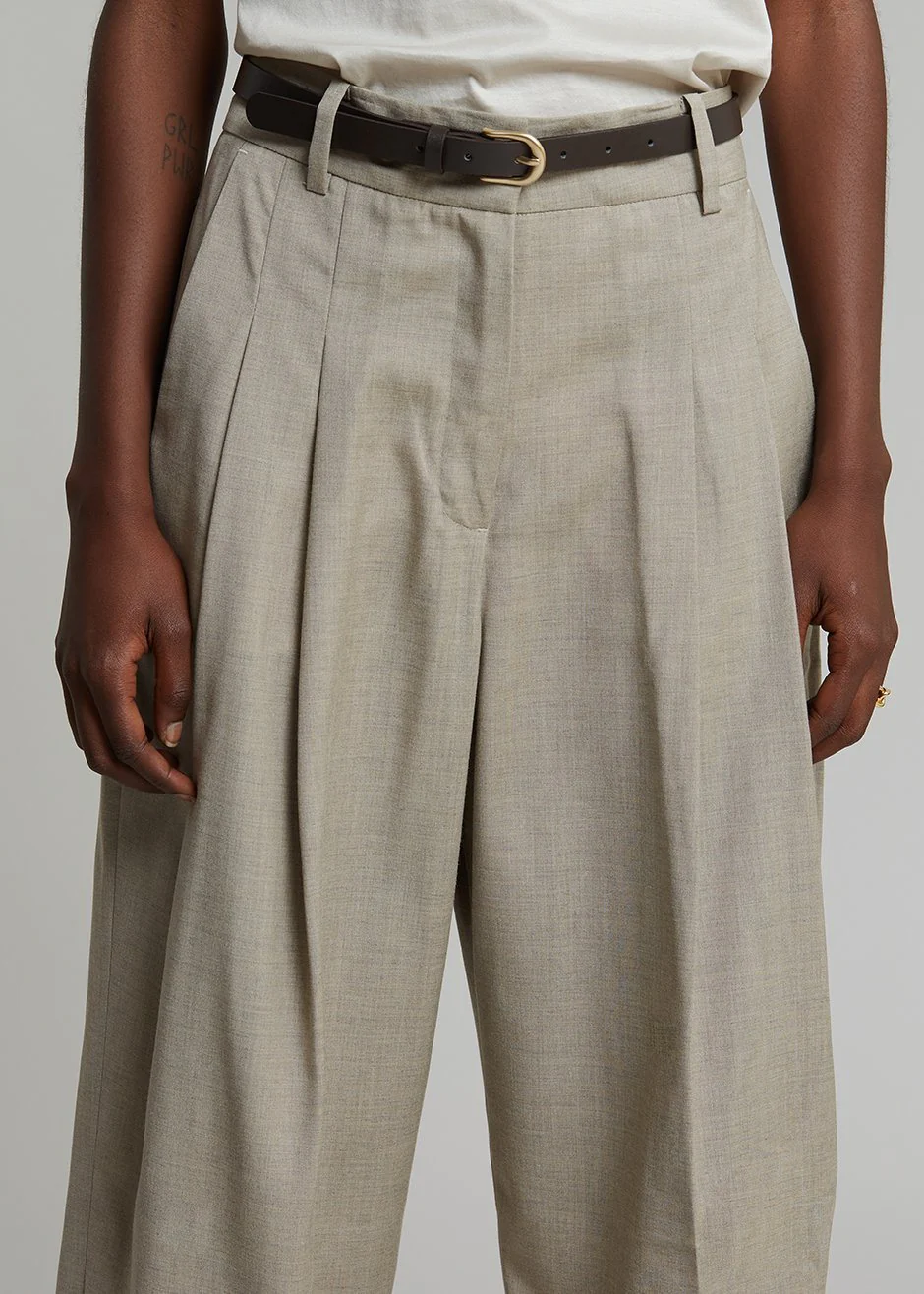 Gelso Pleated Trousers - Light Taupe Melange - Image 11