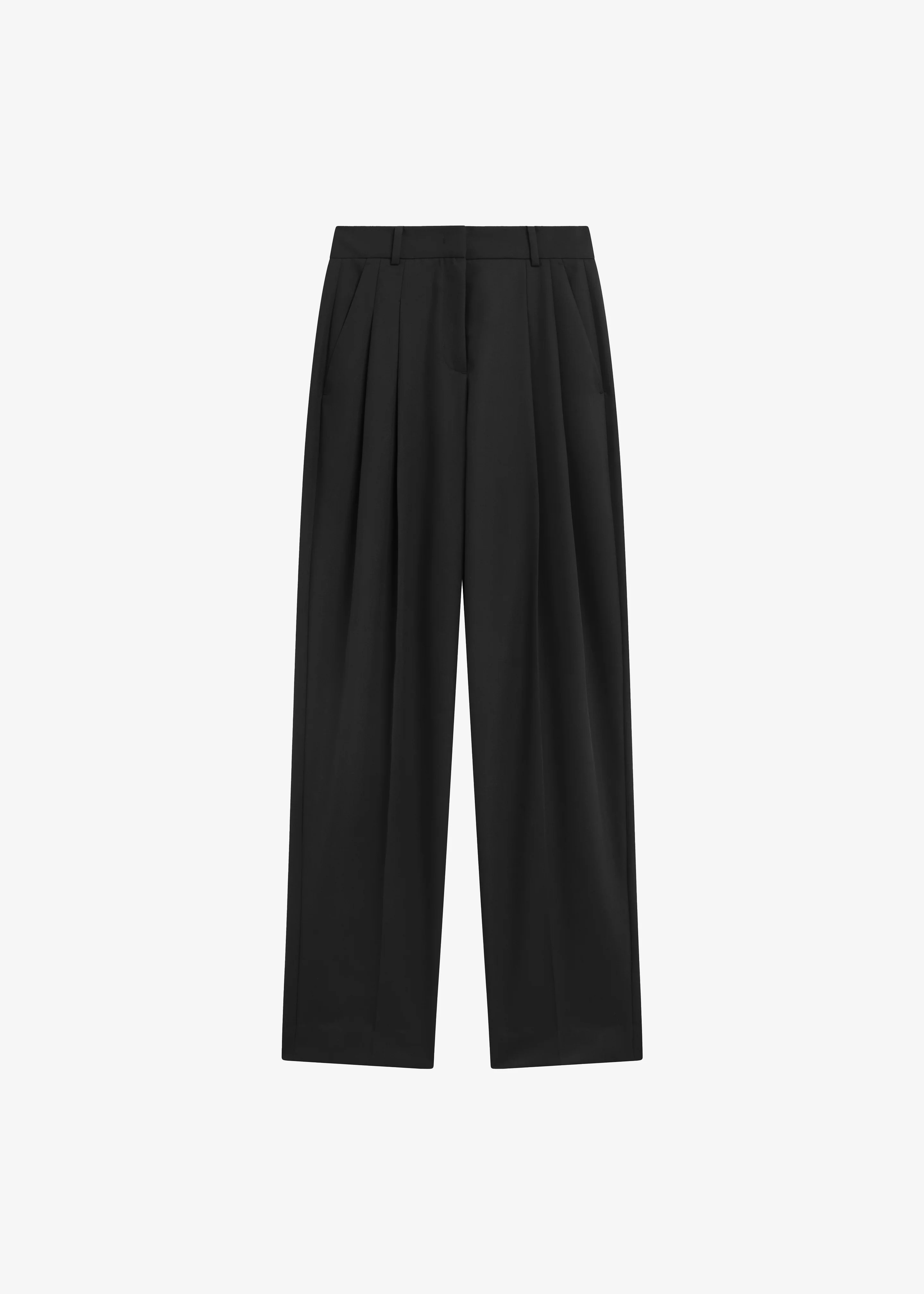 Gelso Pleated Twill Trousers - Black - Image 9