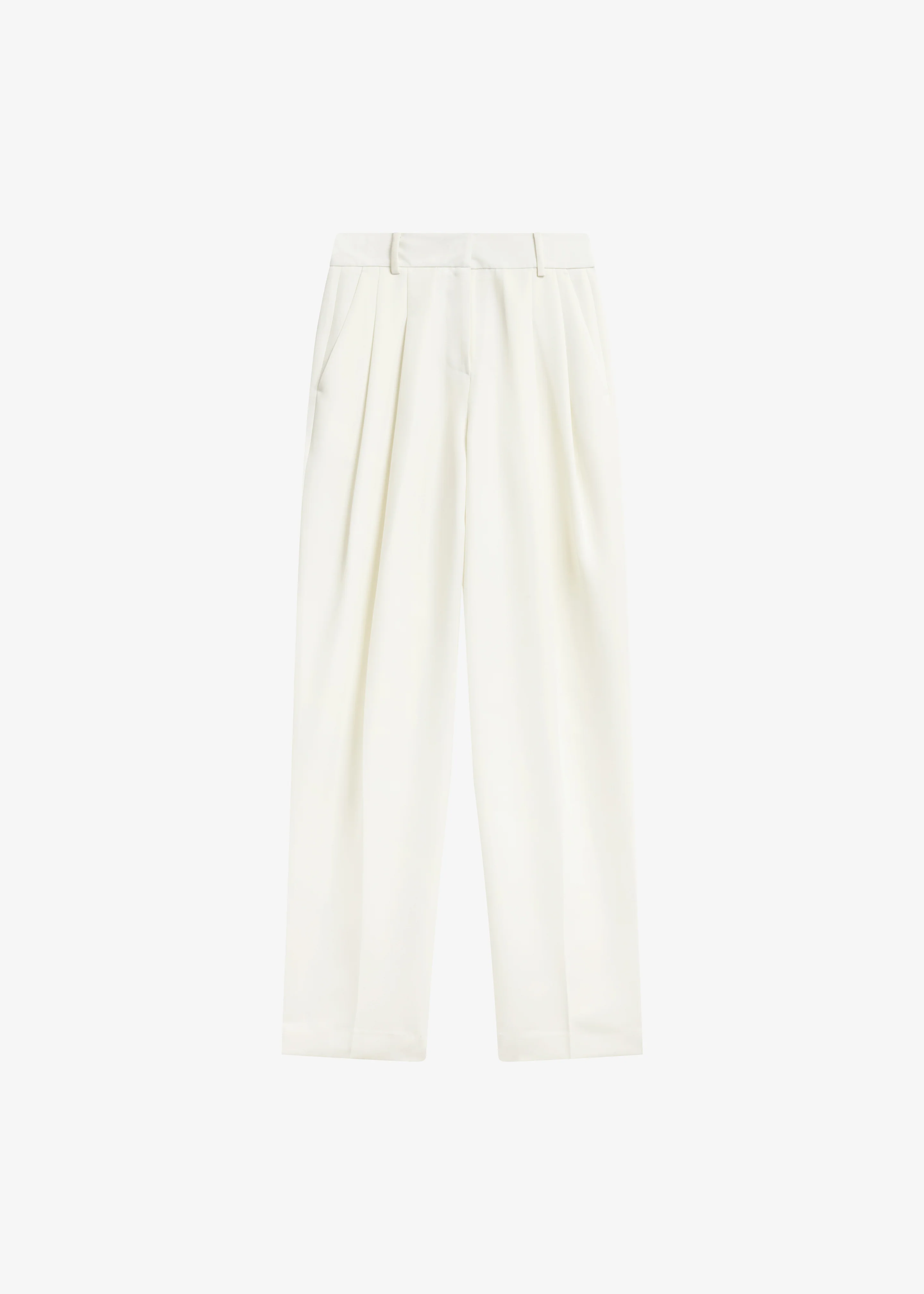 Gelso Pleated Twill Trousers - White - Image 7