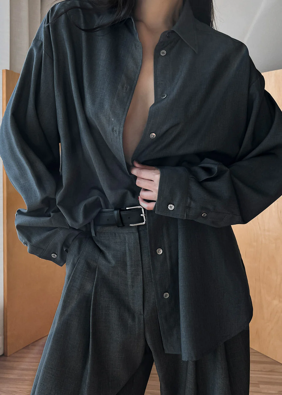 Gelso Shirt - Dark Grey Melange - Image 5