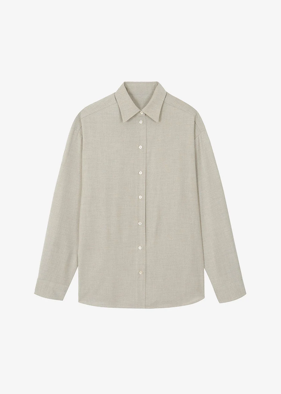Gelso Shirt - Light Taupe Melange - Image 12
