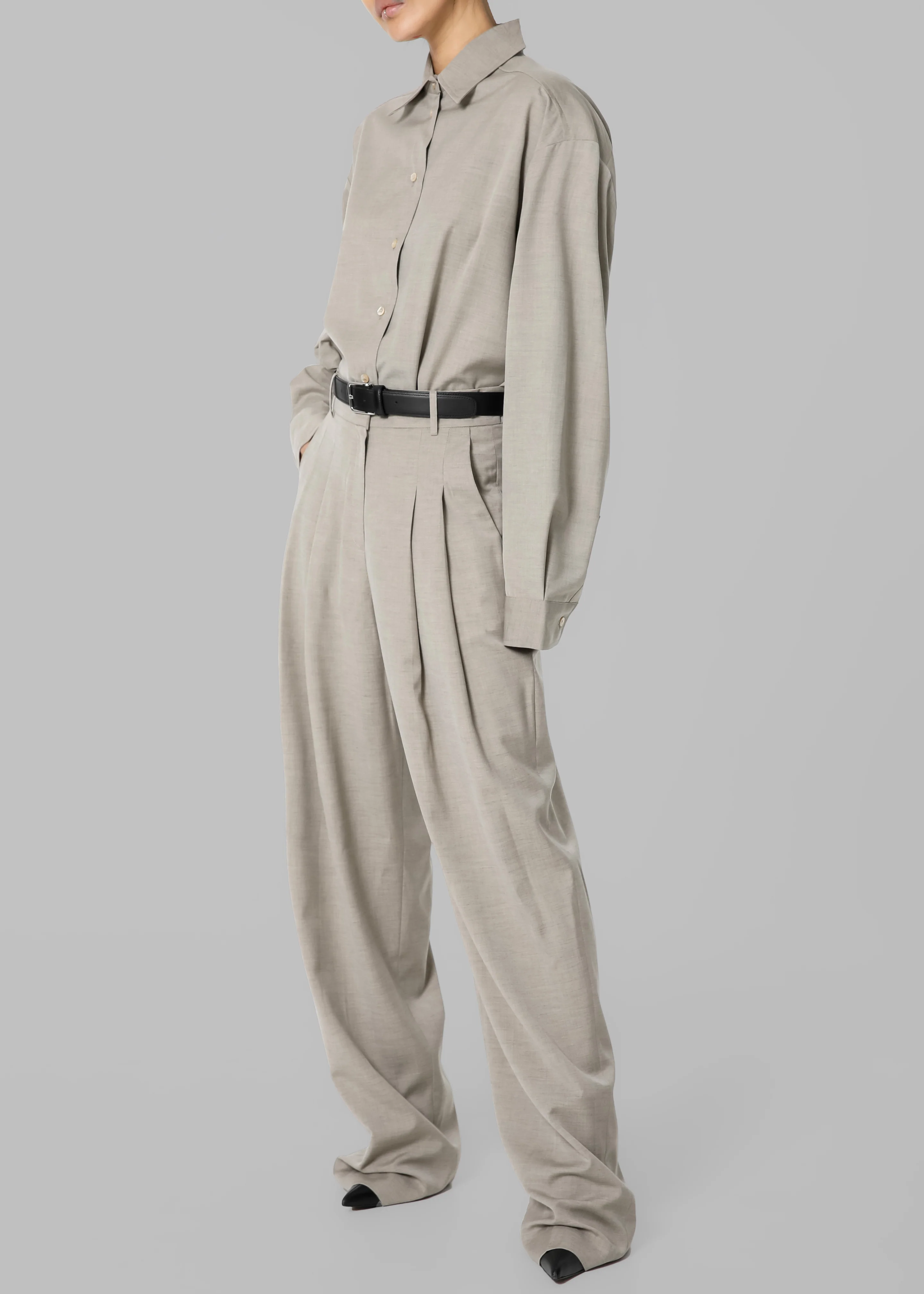 Gelso Shirt - Light Taupe Melange - Image 3